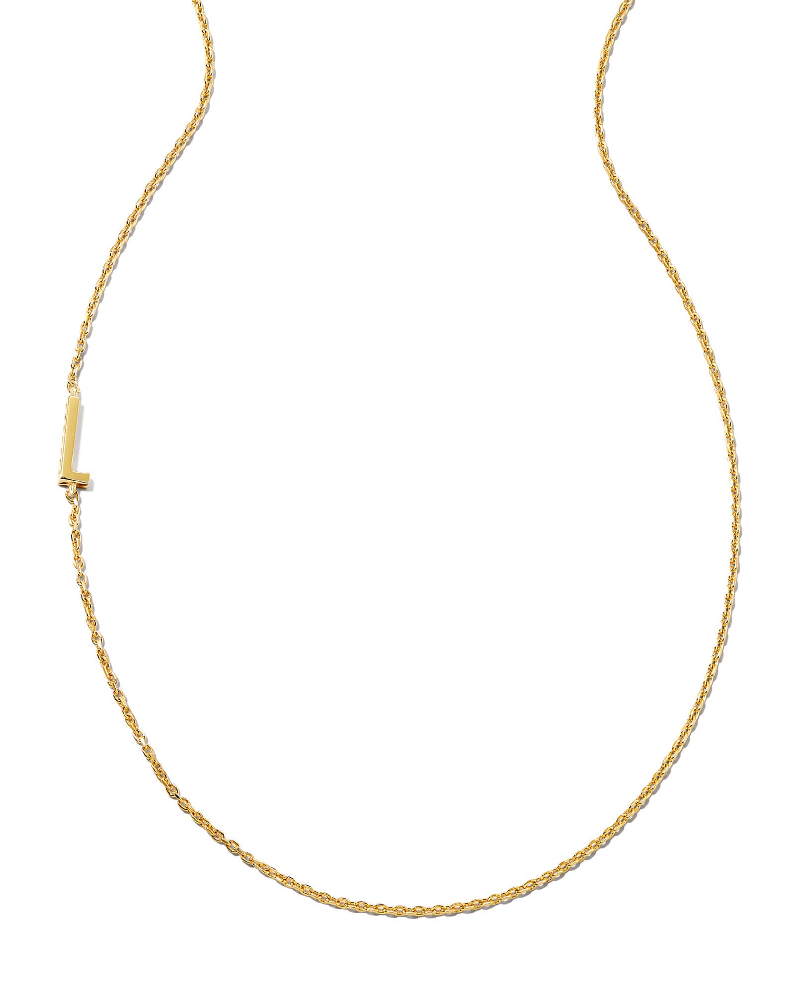 Letter L Inline Initial Necklace in 18k Gold Vermeil