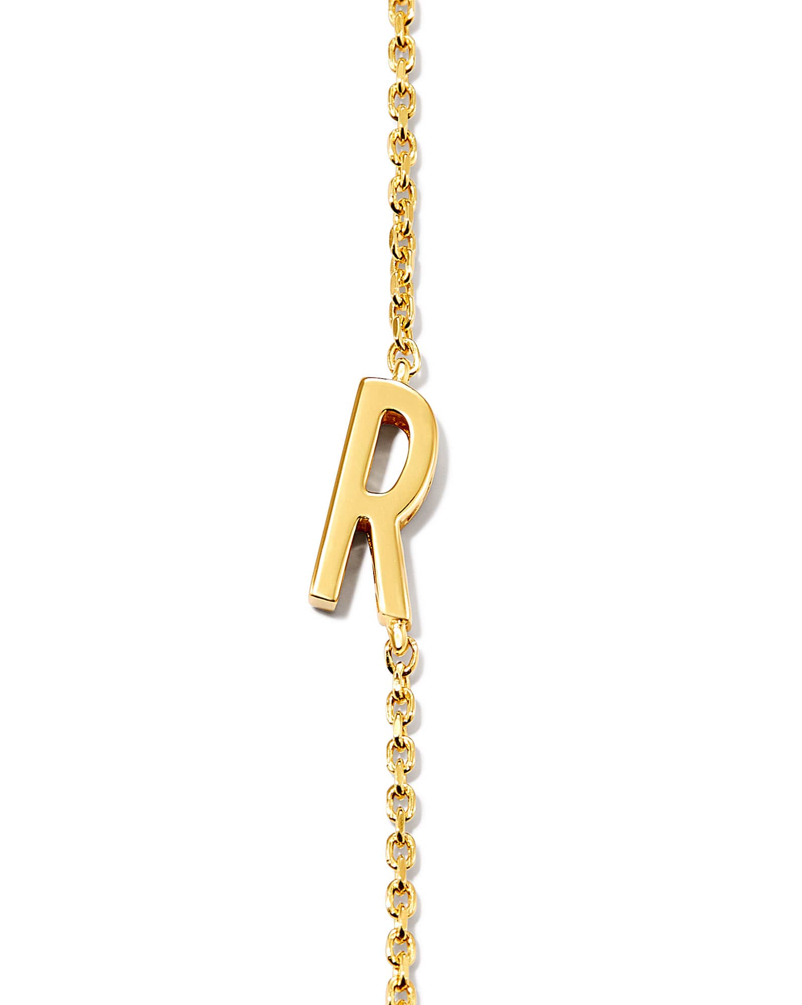 Letter R Inline Initial Necklace in 18k Gold Vermeil
