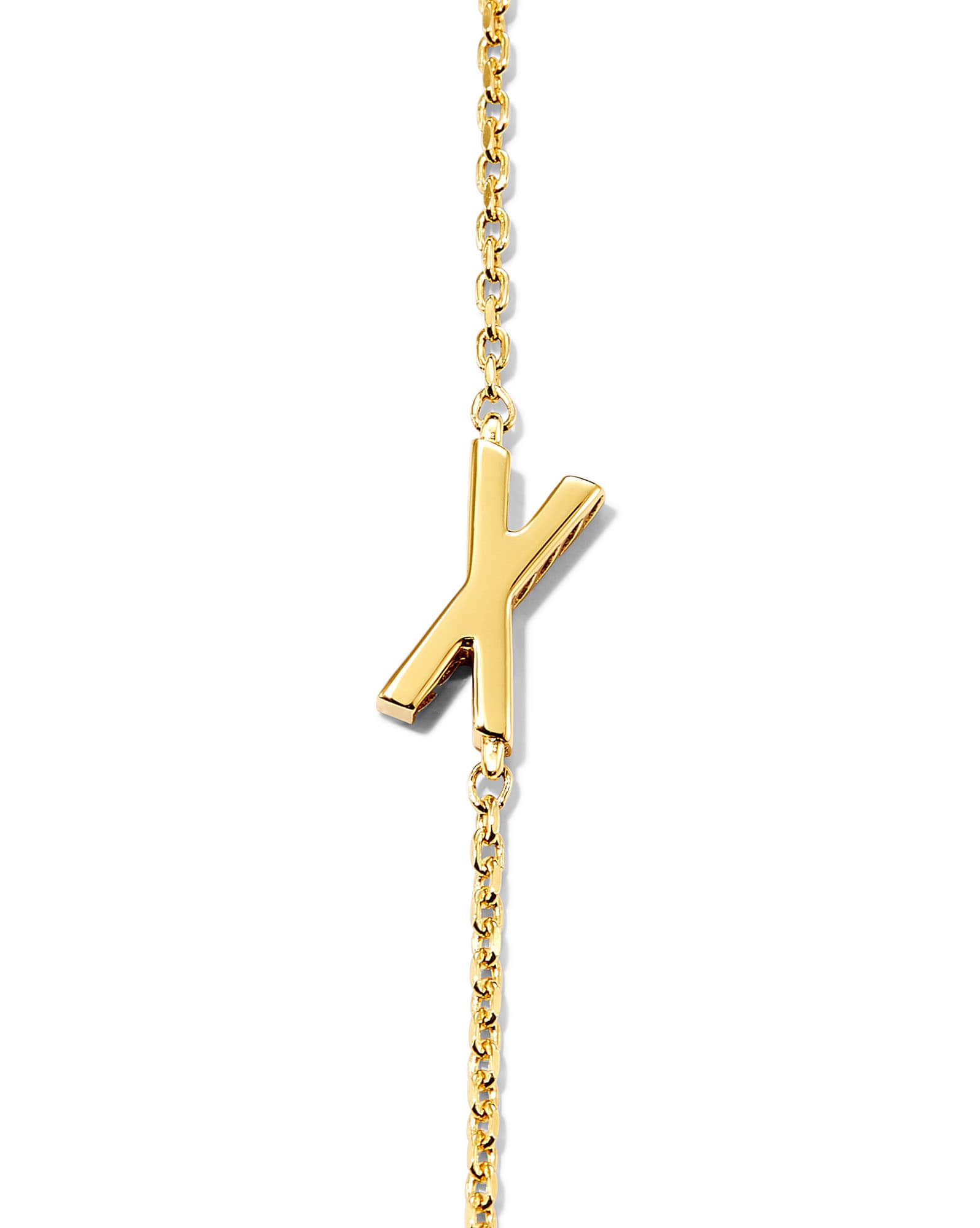 Letter X Inline Initial Necklace in 18k Gold Vermeil