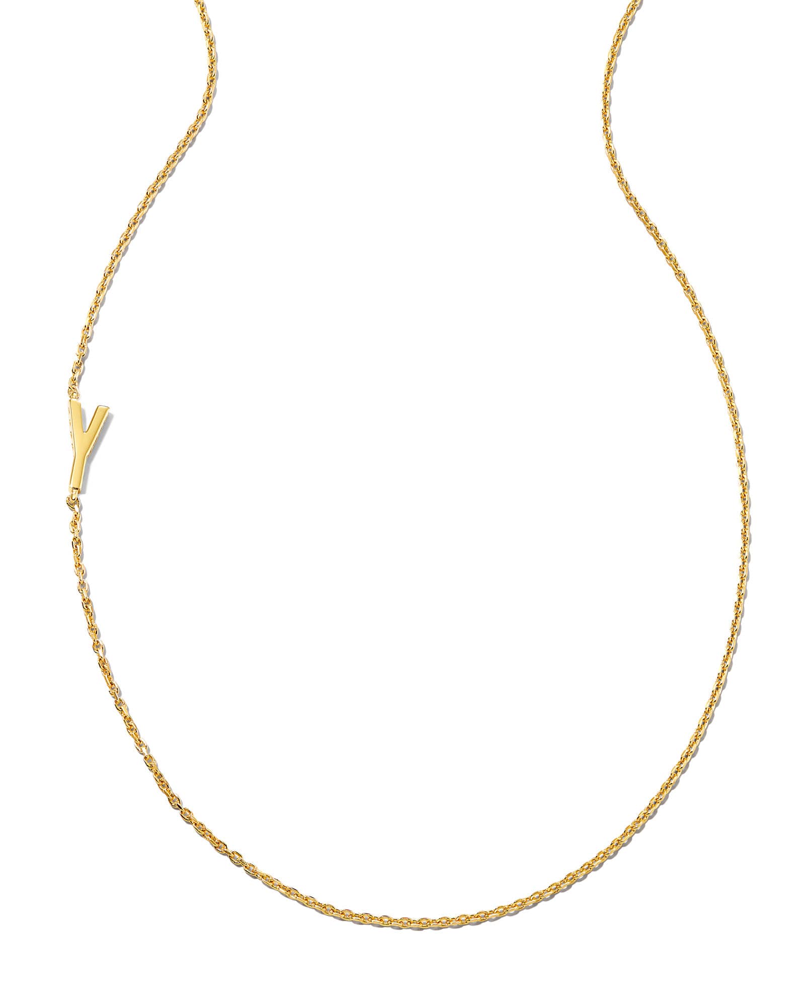 Letter Y Inline Initial Necklace in 18k Gold Vermeil