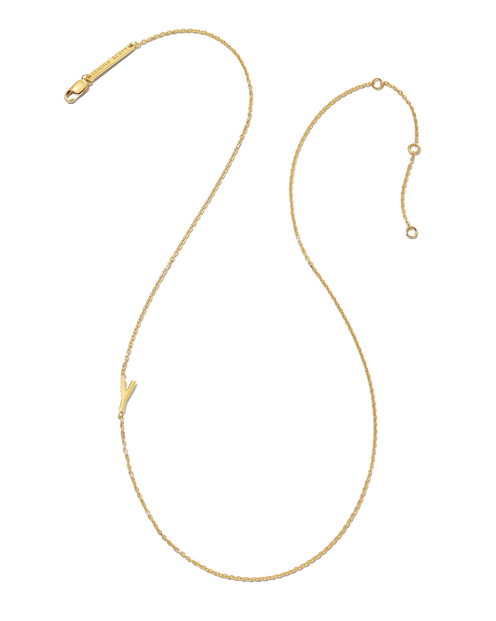 Letter Y Inline Initial Necklace in 18k Gold Vermeil