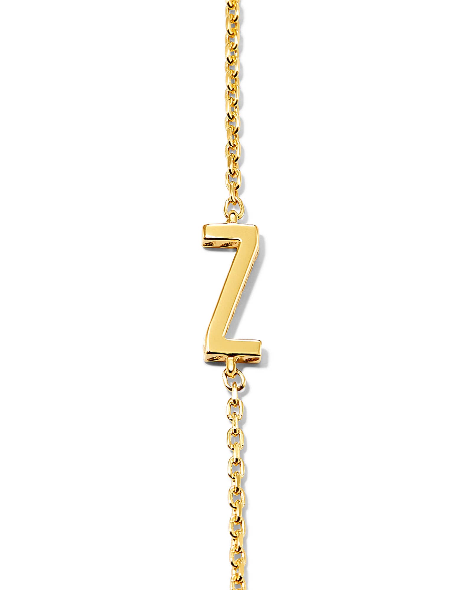 Letter Z Inline Initial Necklace in 18k Gold Vermeil
