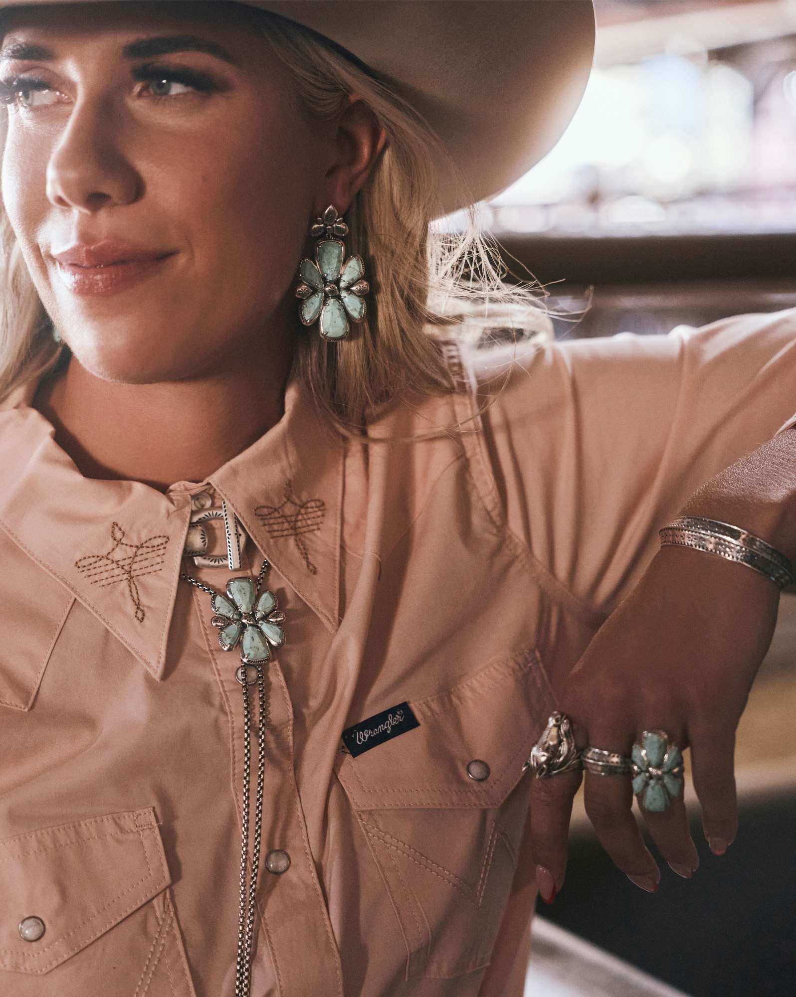 Jamie Vintage Silver Statement Bolo Necklace
