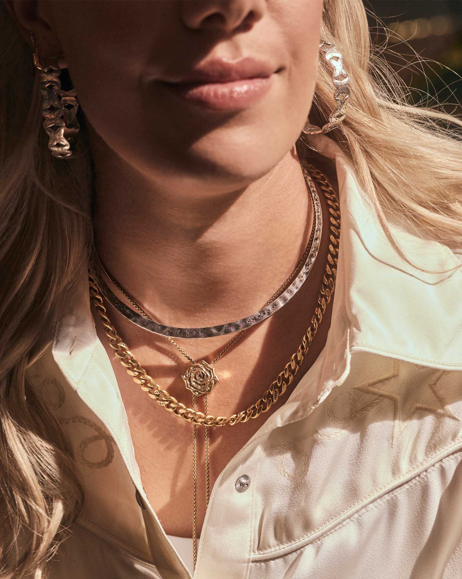 Keziah Vintage Gold Link and Chain Necklace