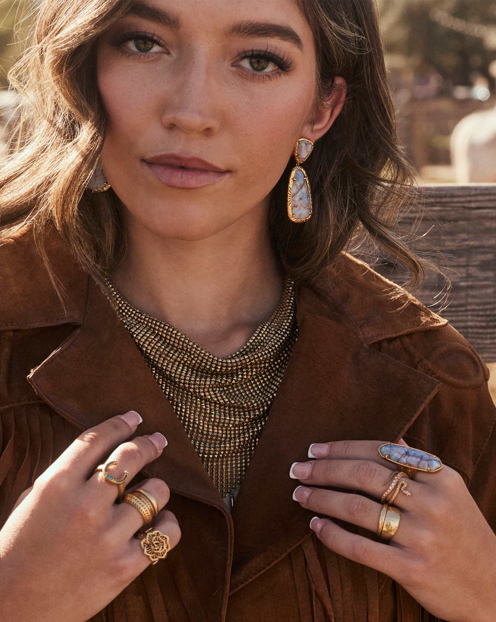 Ansel Rose Cocktail Ring in Vintage Gold