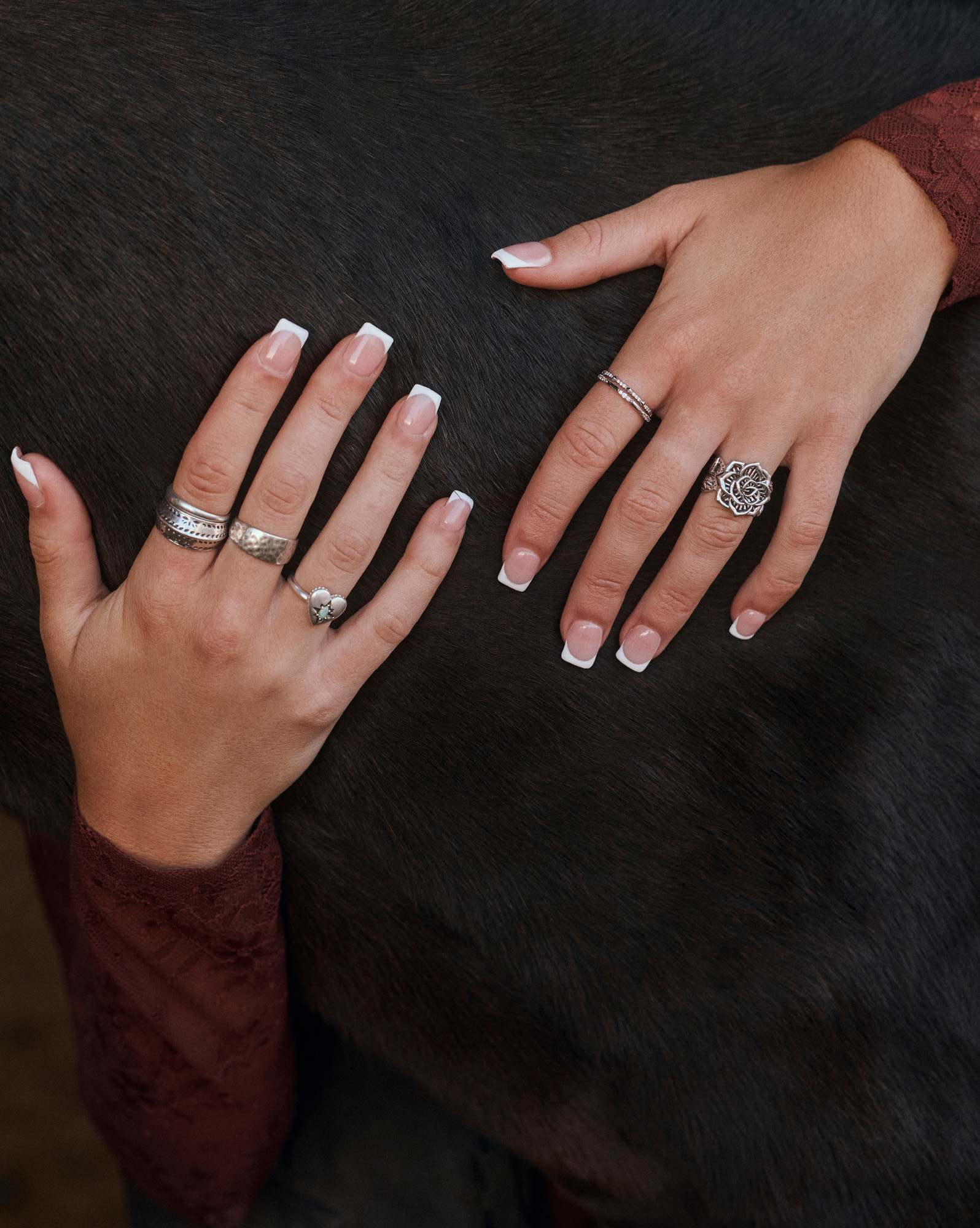 Ansel Rose Cocktail Ring in Vintage Silver