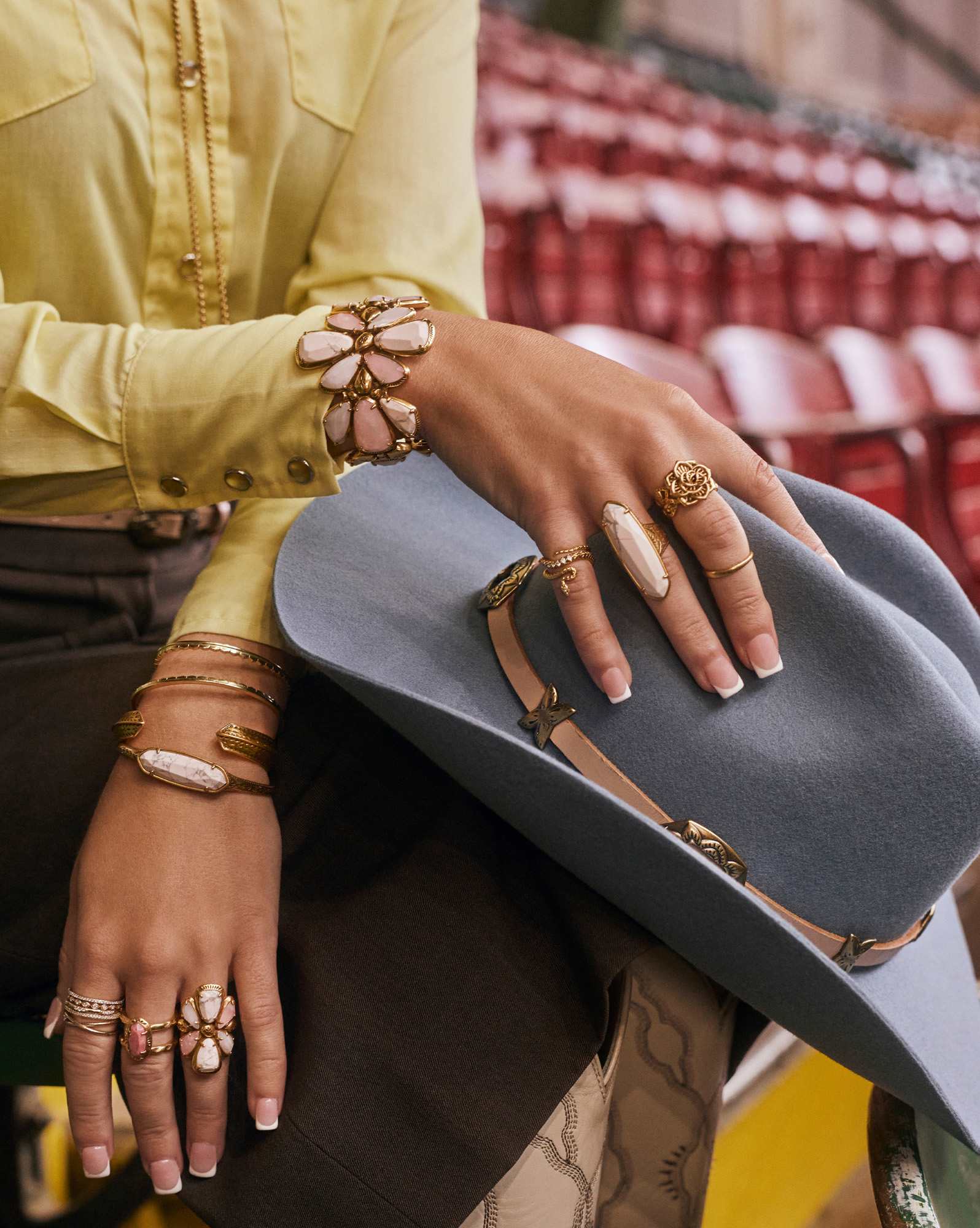 Keziah Etch Vintage Gold Cuff Bracelet