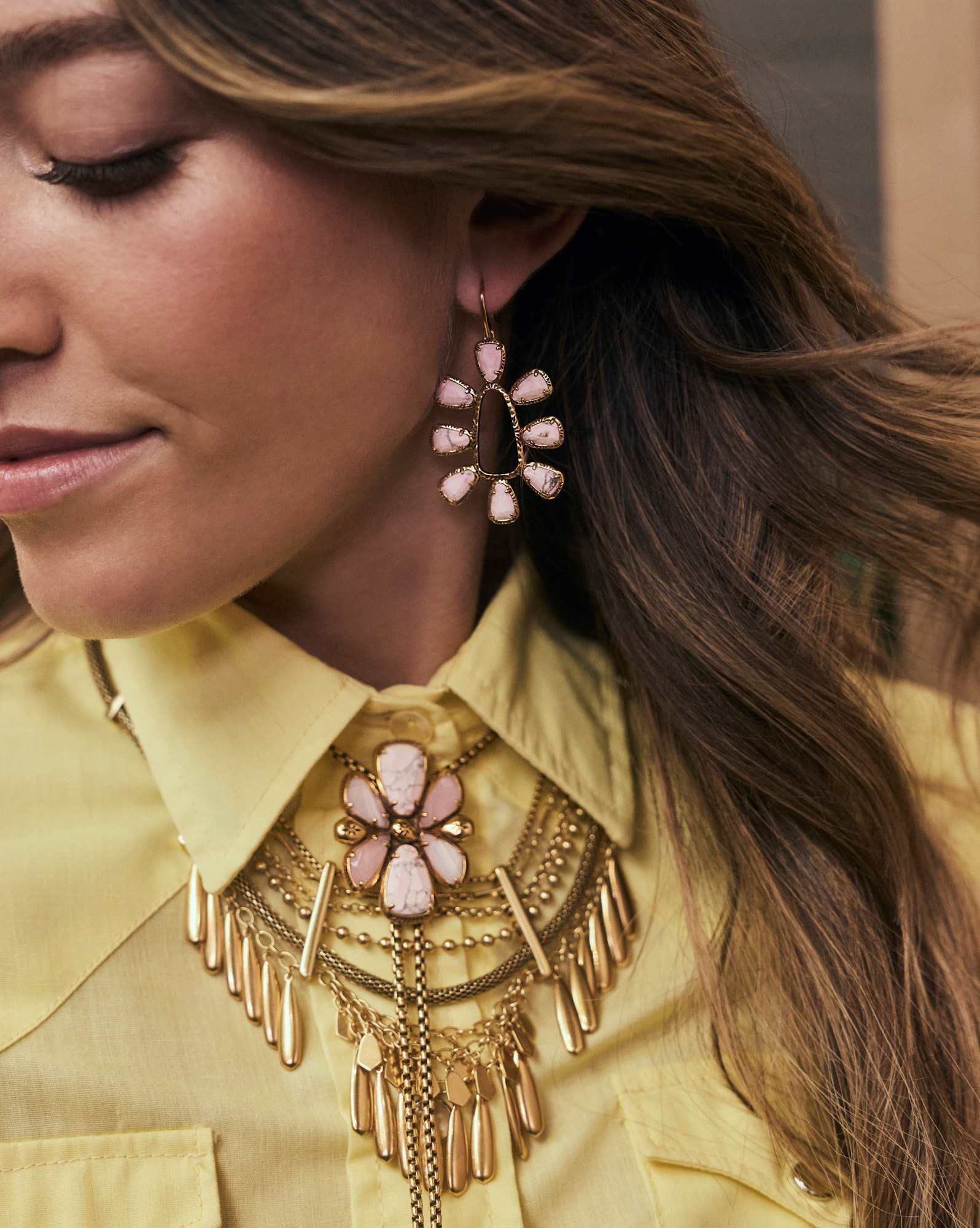 Sydney Statement Necklace in Vintage Gold