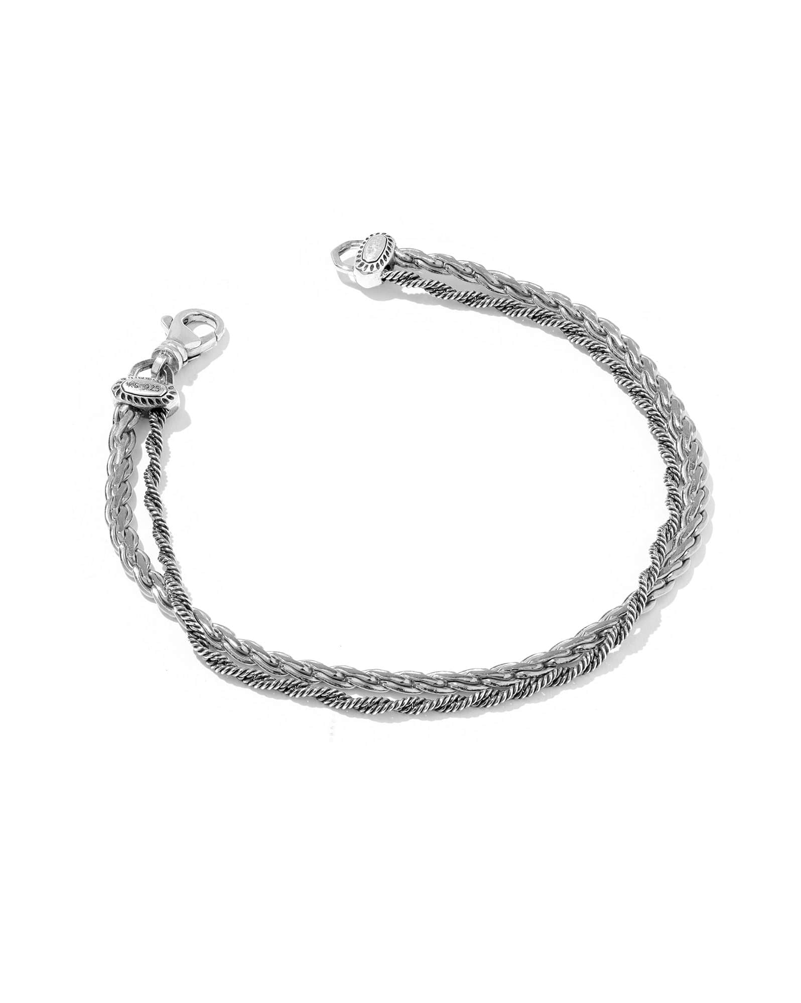 Weston Oxidized Sterling Silver Chain Bracelet 