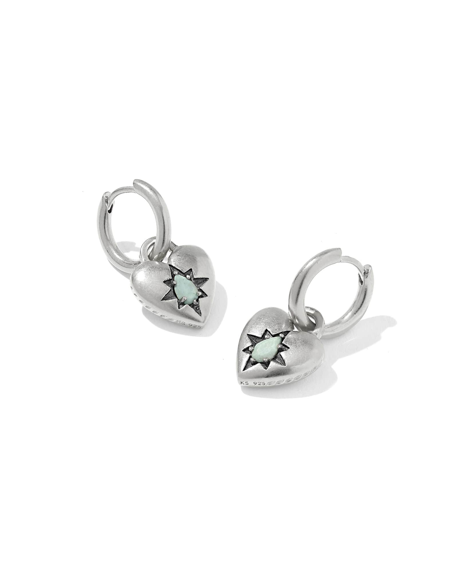 Adia Heart Sterling Silver Huggie Earrings 