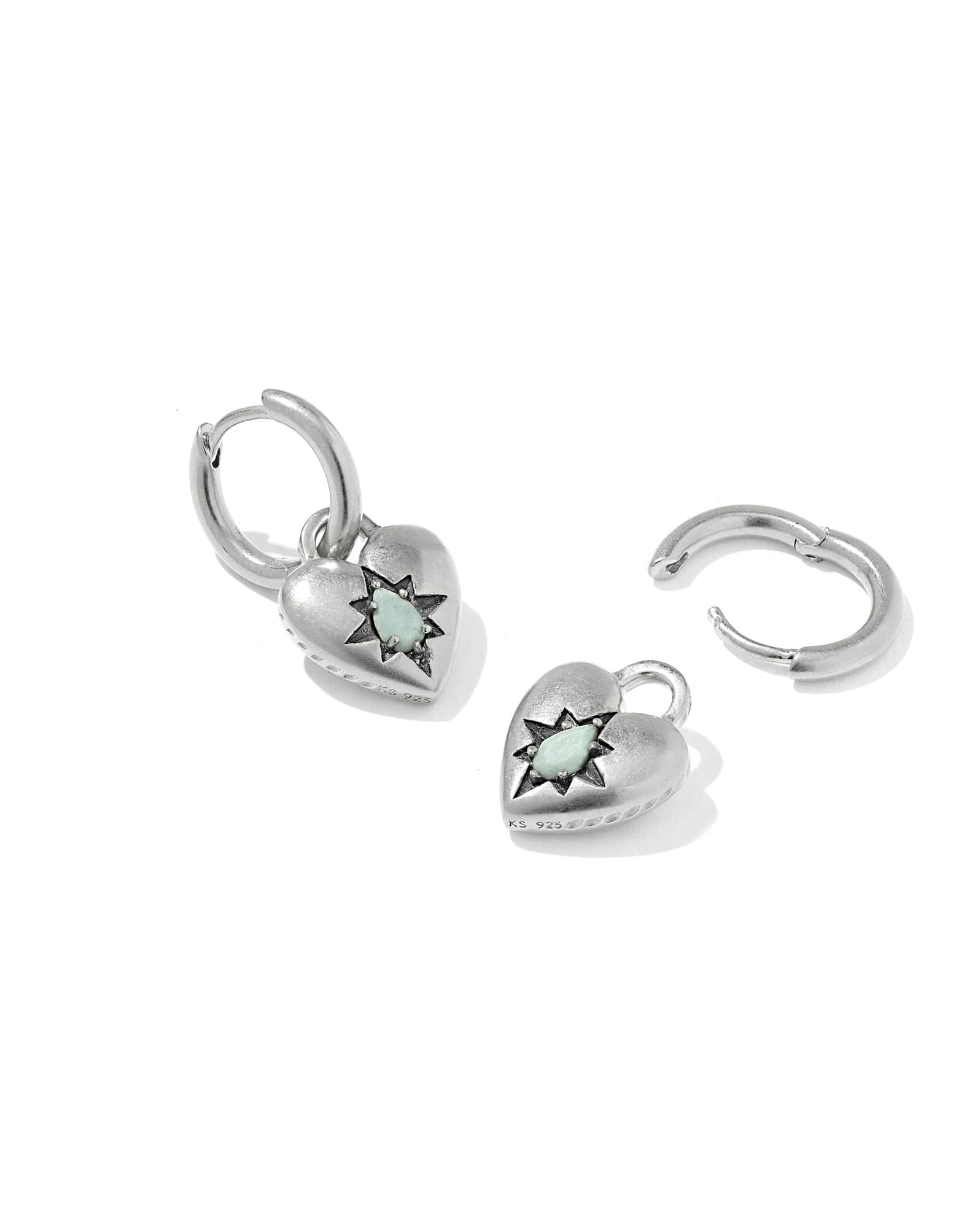 Adia Heart Sterling Silver Huggie Earrings 