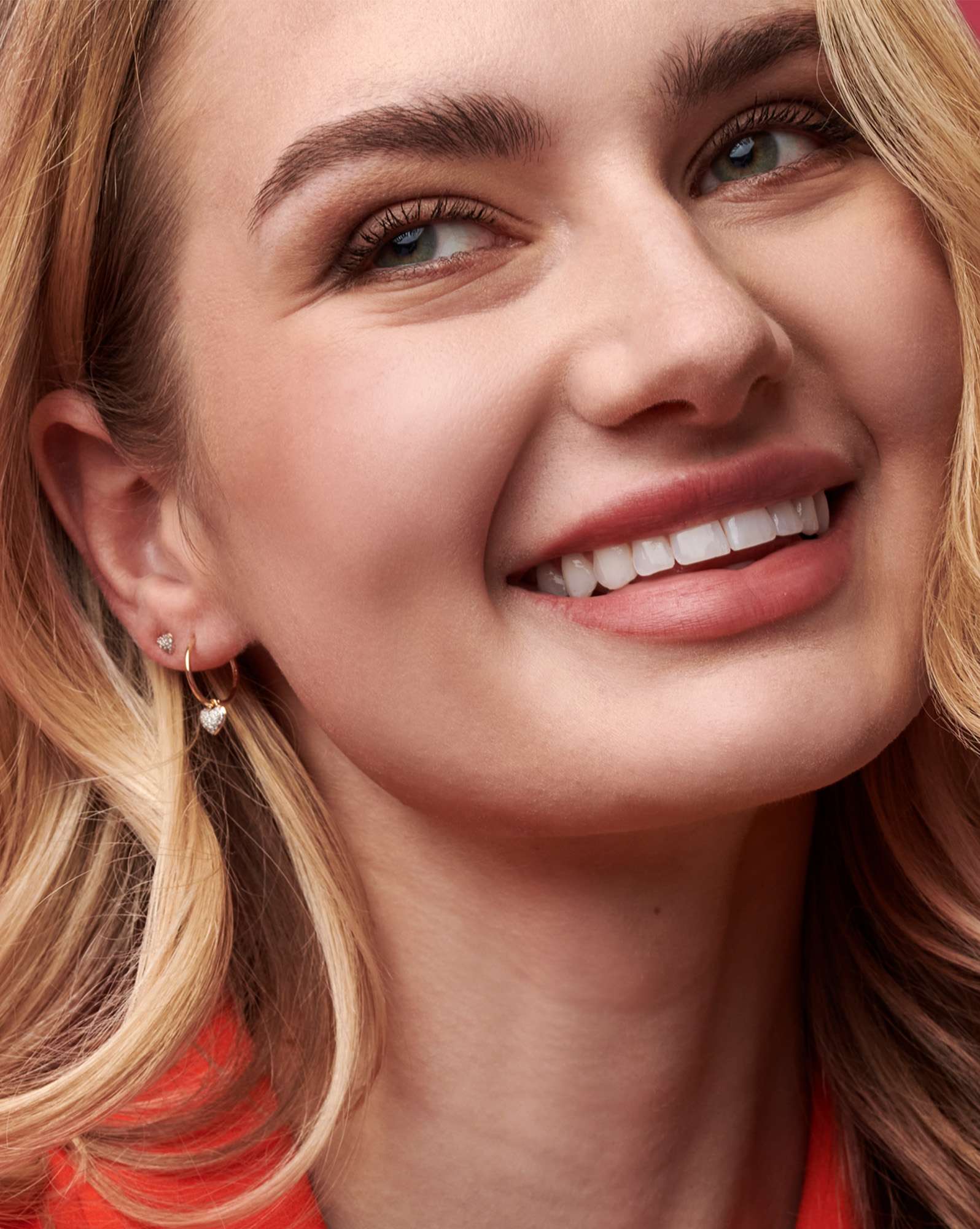 Madeline 14k Yellow Gold Stud Earrings in White Diamond