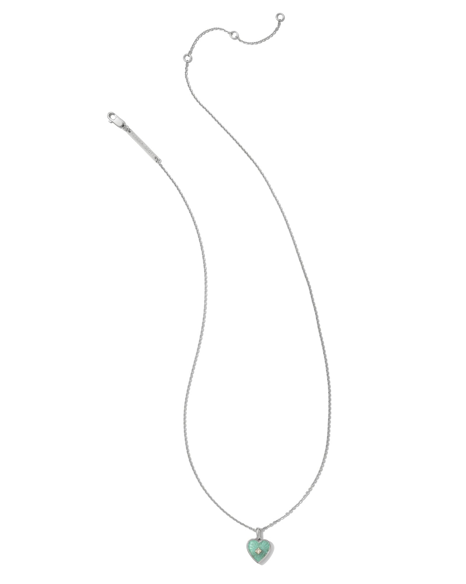 Adalynn Sterling Silver Heart Pendant Necklace in Turquoise