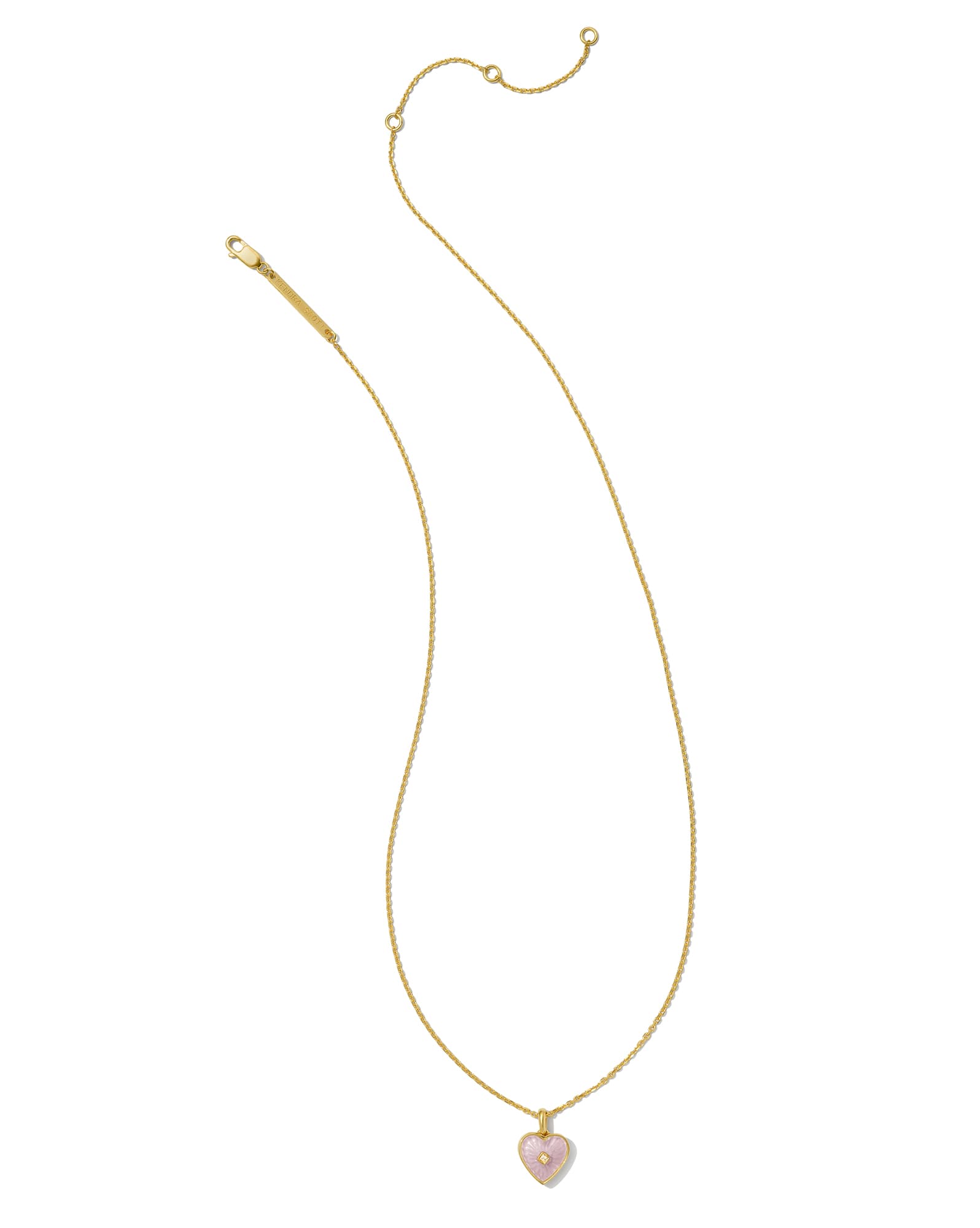 Adalynn 18k Gold Vermeil Heart Pendant Necklace in Phosphosiderite