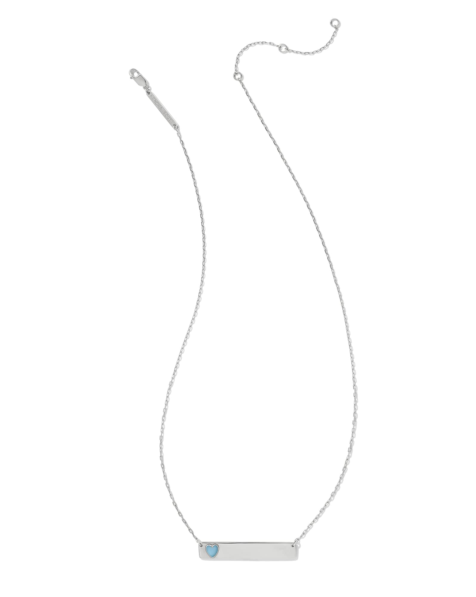 Allison Sterling Silver Enamel Heart Pendant Necklace in Blue