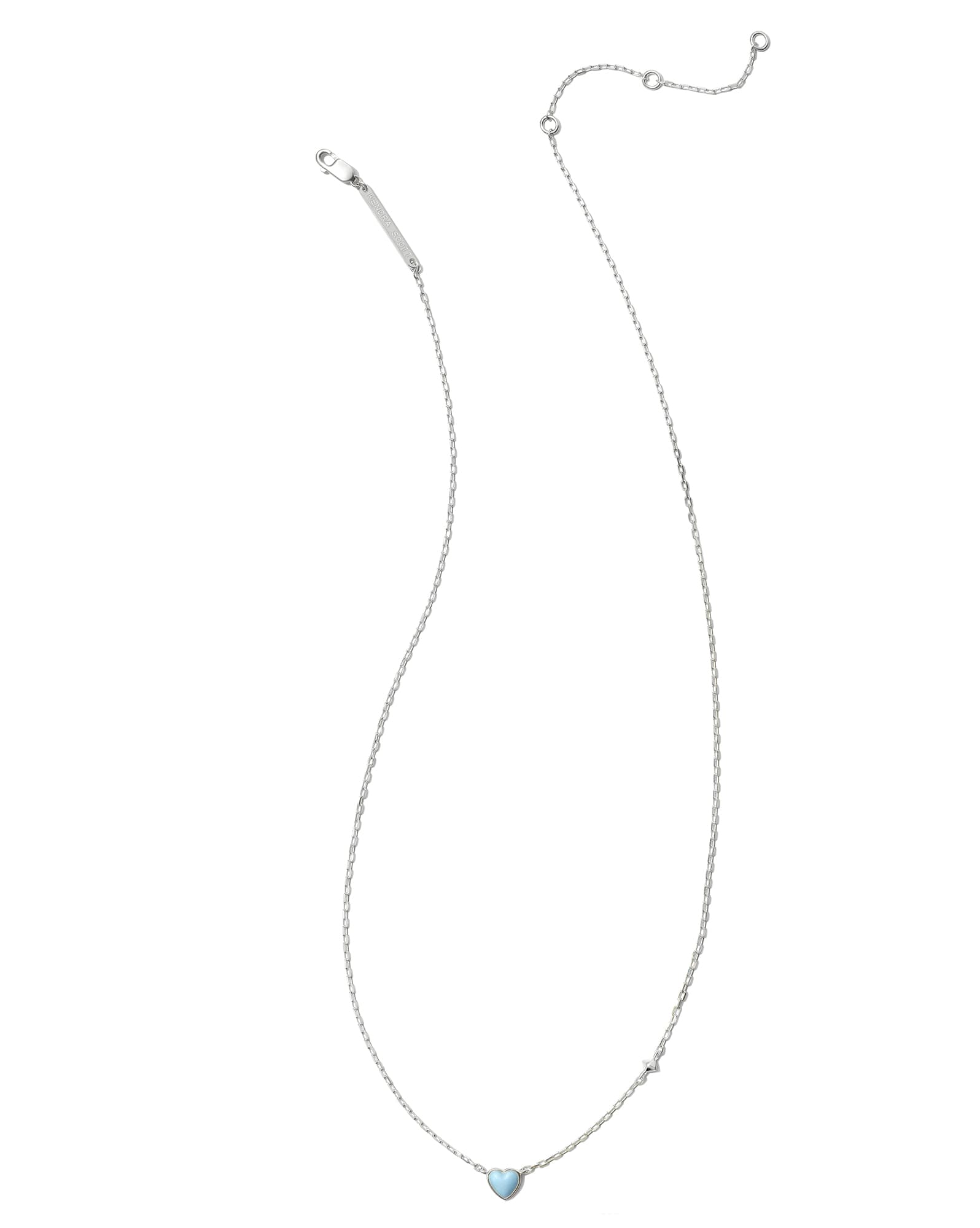 Enamel Sterling Silver Heart Pendant Necklace in Blue