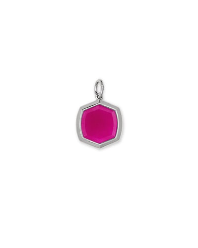 Davis 16mm Sterling Silver Stone Charm in Pink Quartz