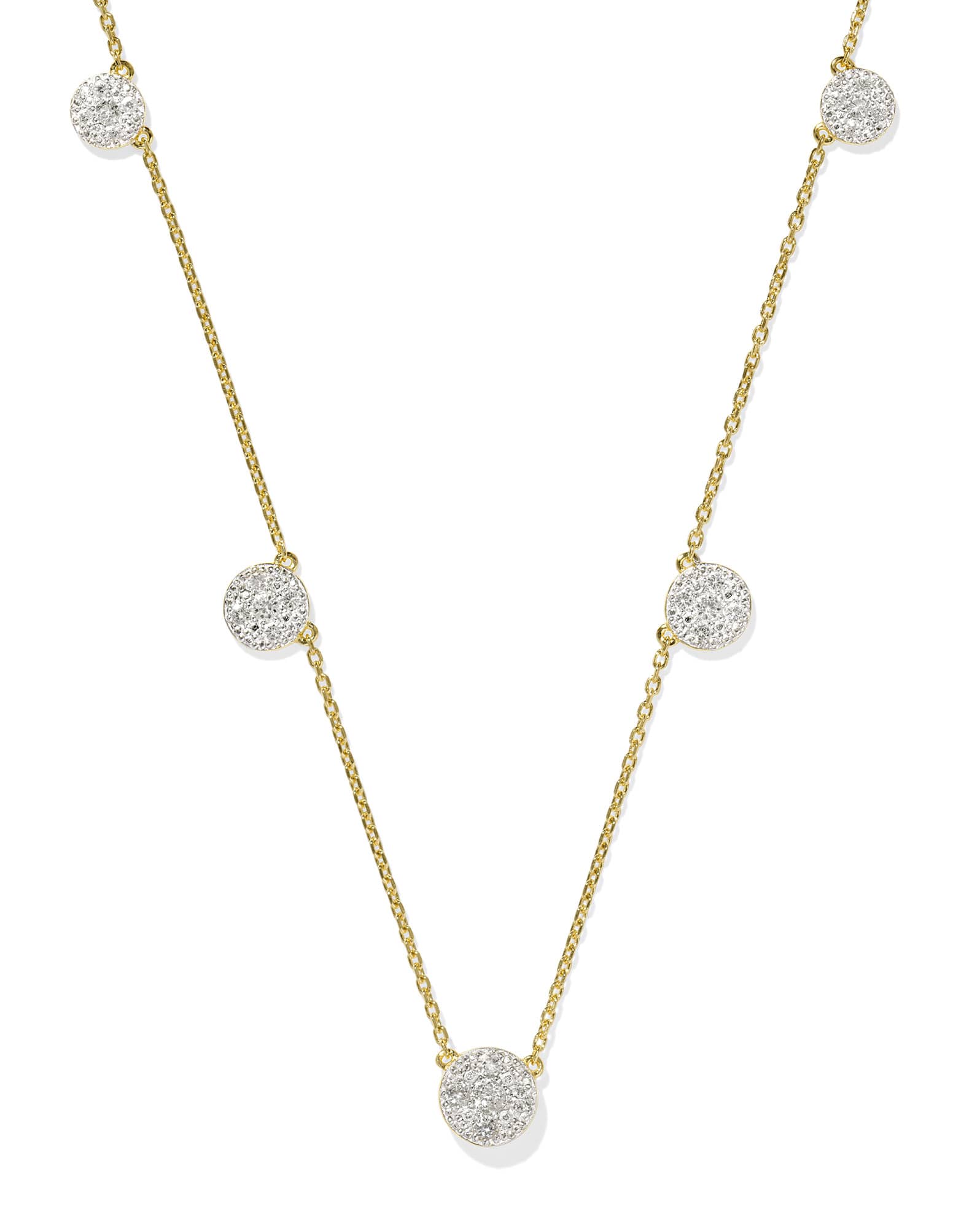 Kristen 18k Gold Vermeil Strand Necklace in White Topaz