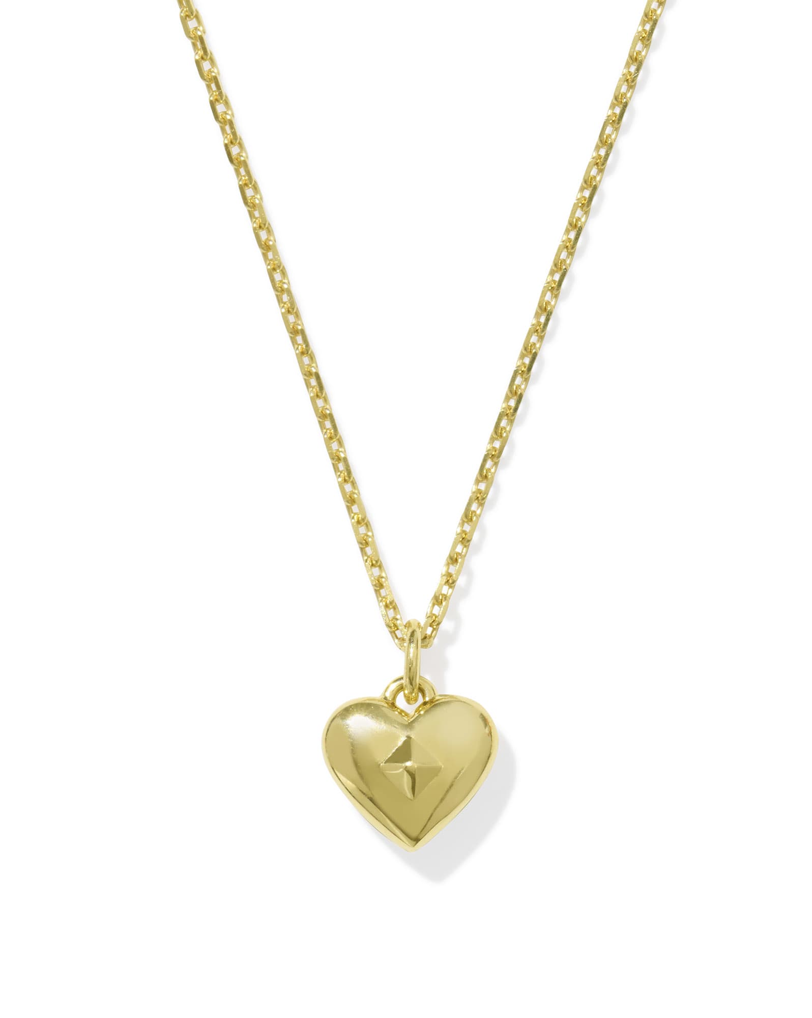 Maleia Metal Heart Necklace in 14k Yellow Gold