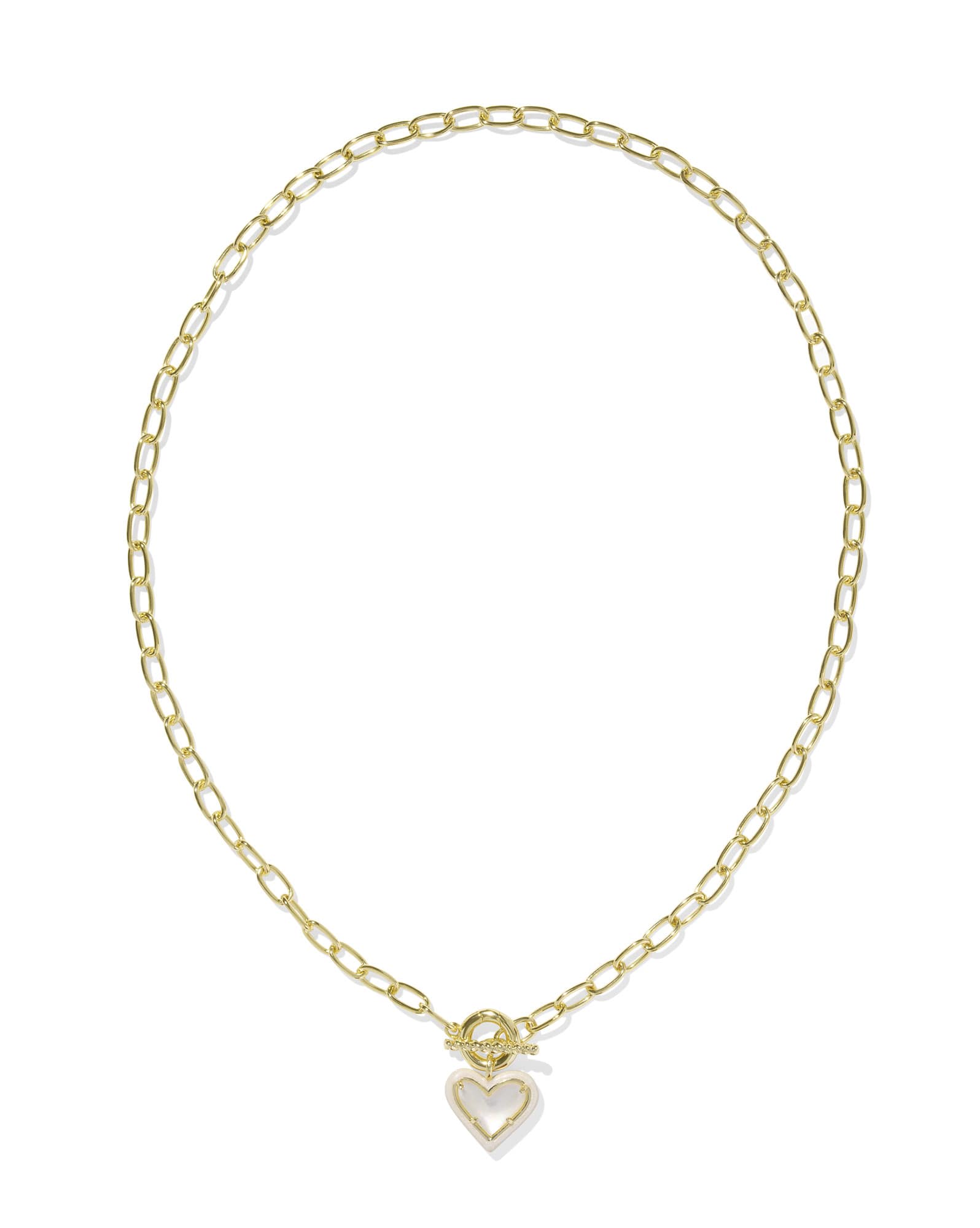 Ari Heart Enamel Frame Link and Chain Necklace