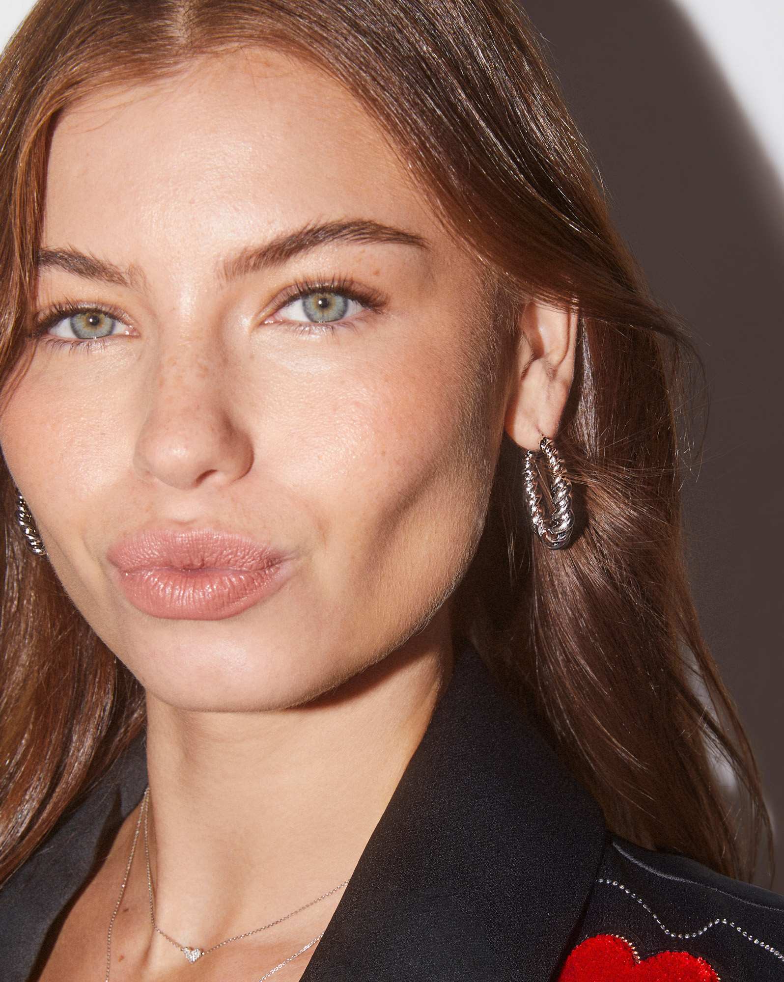 Haisley Hoop Earrings in Silver