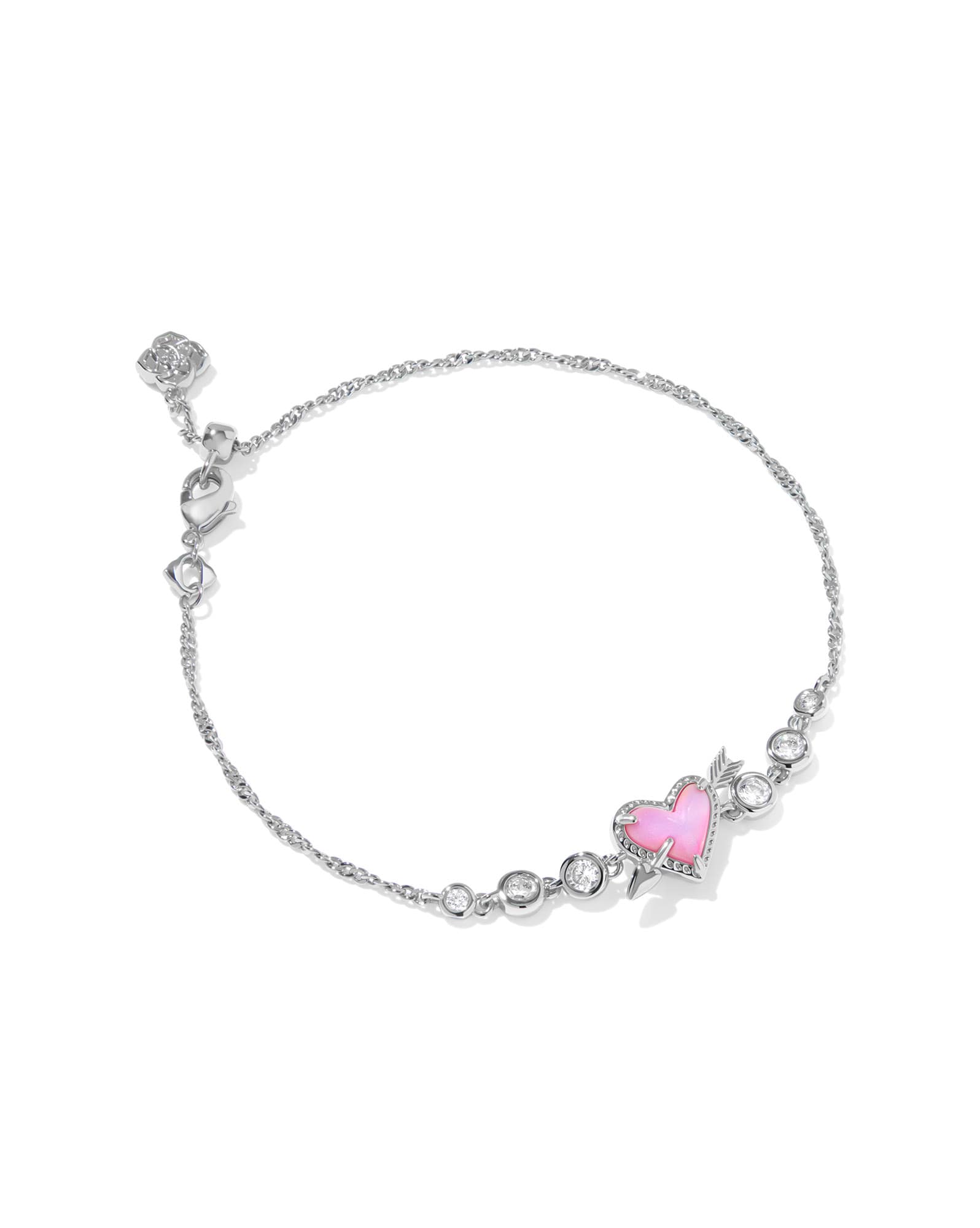Ari Heart Arrow Silver Tennis Bracelet 