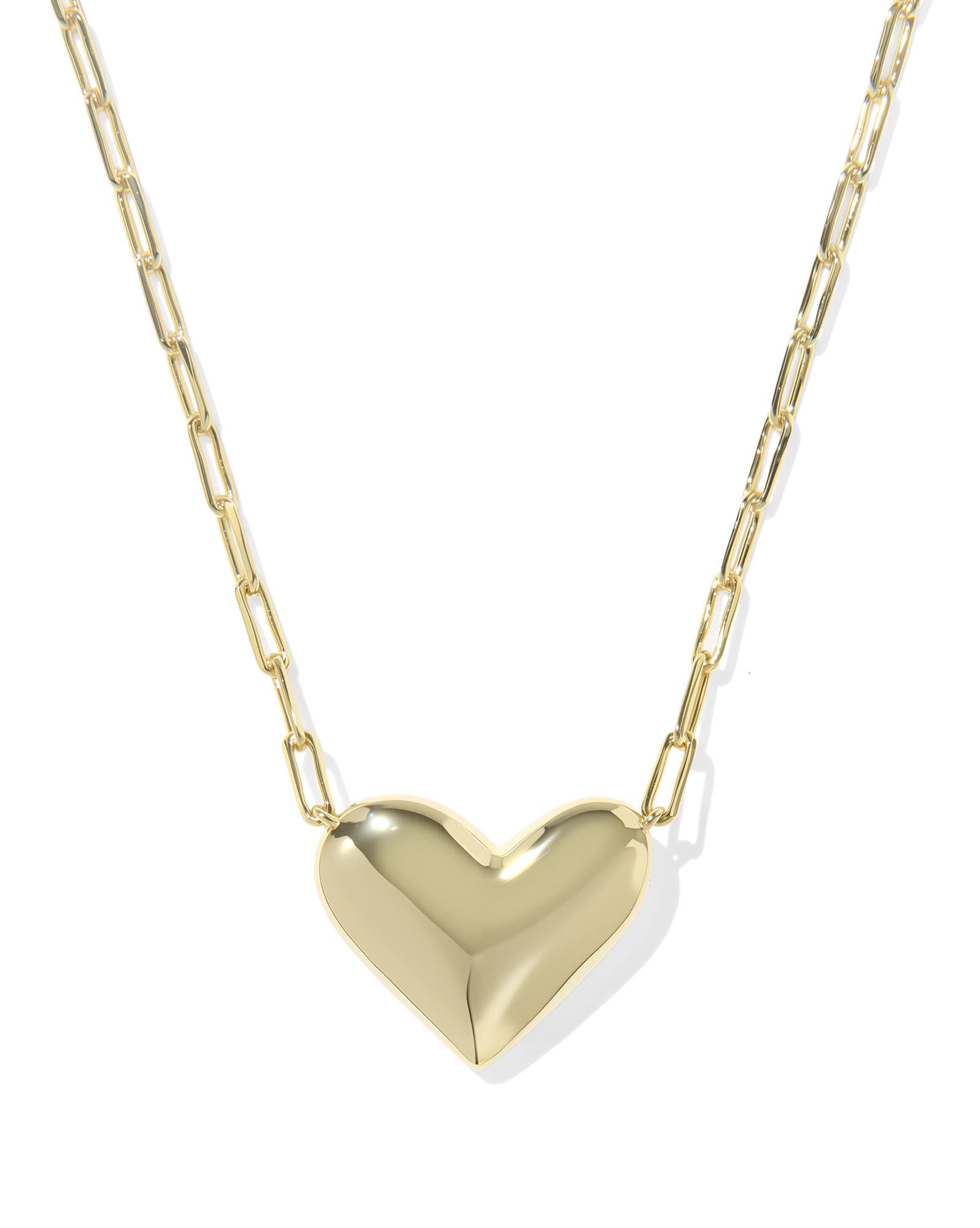 Ari Heart Statement Gold Short Pendant Necklace 