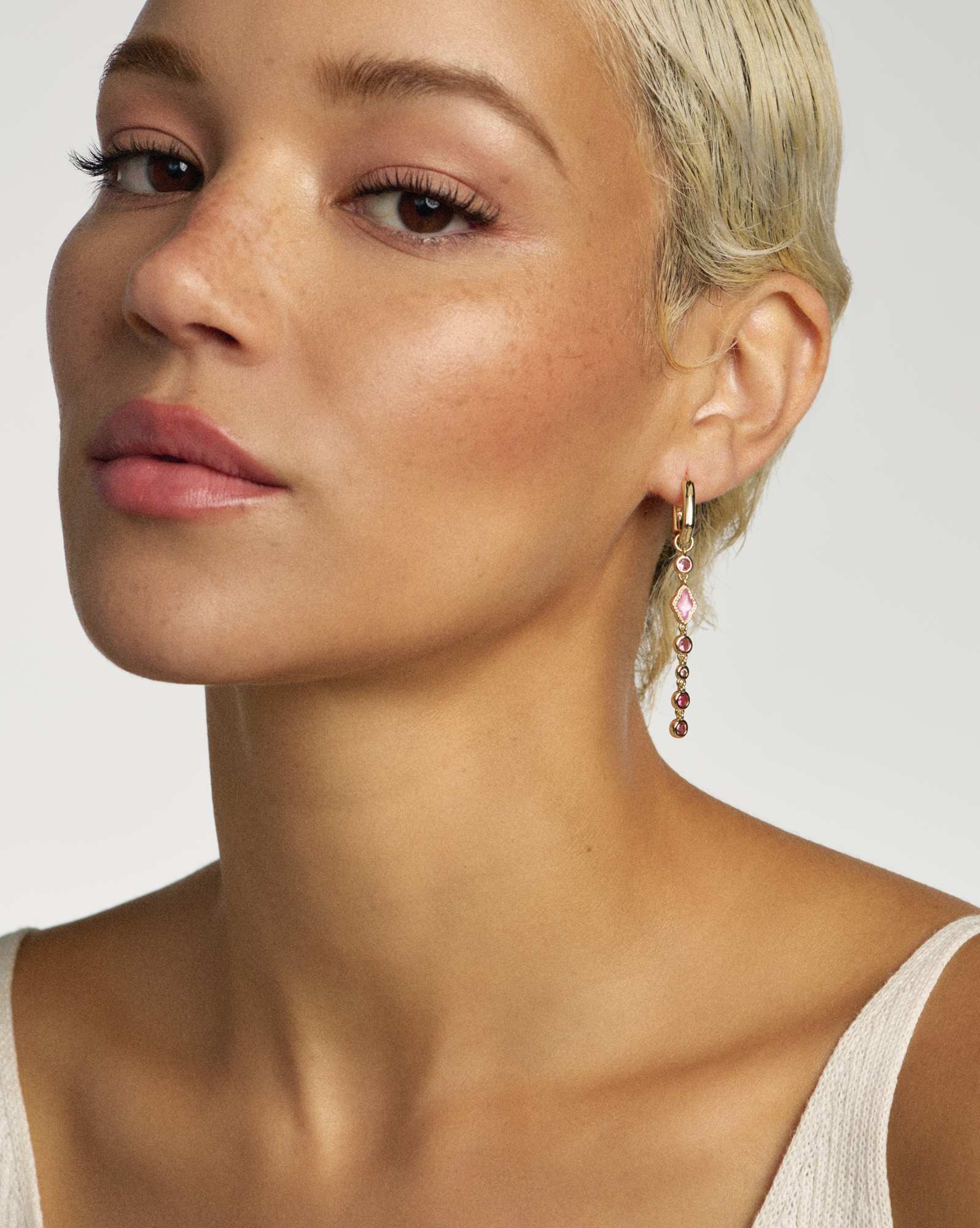 Mini Elisa Abbie Gold Convertible Huggie Earrings  