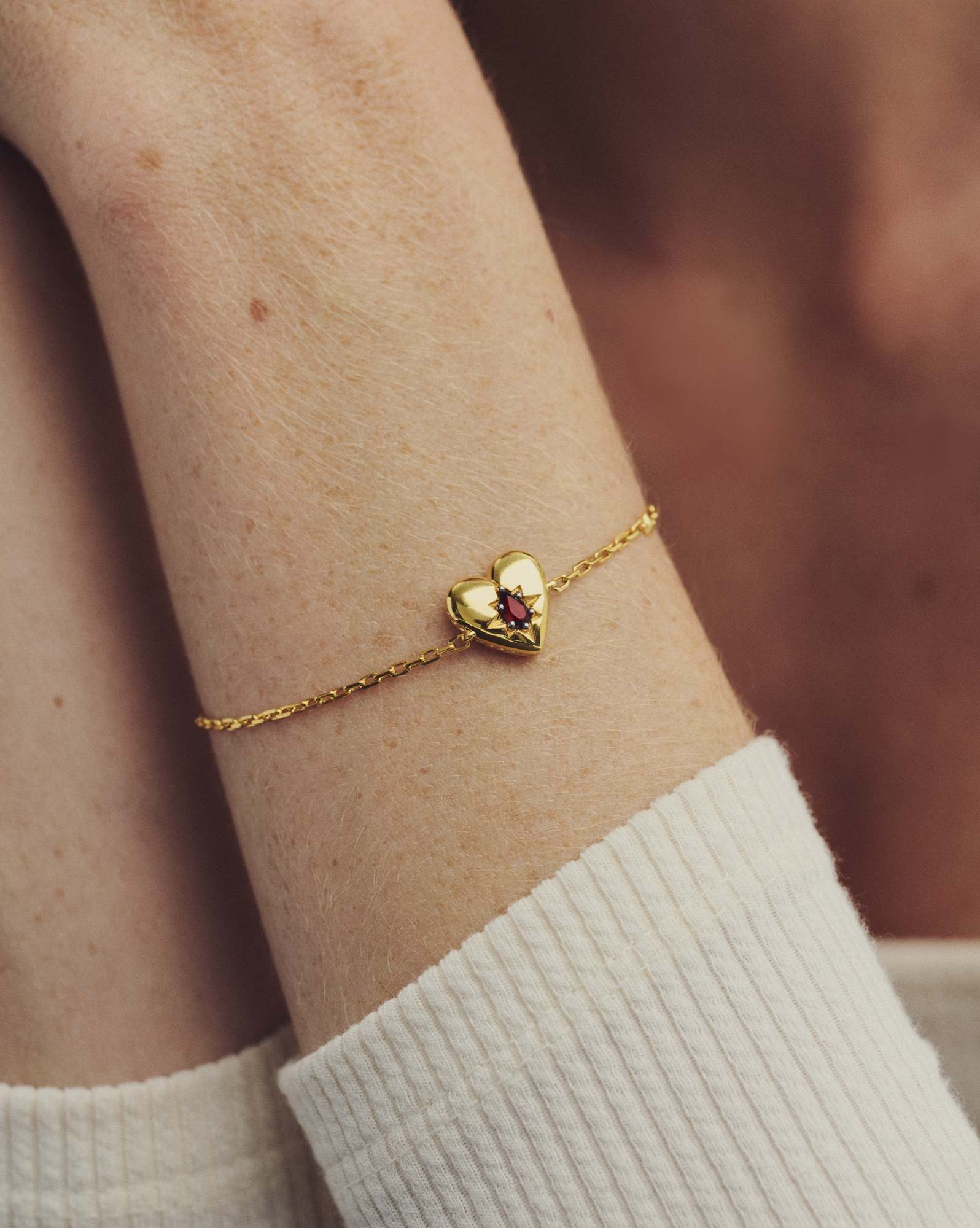 Bold Heirloom Heart 18k Yellow Gold Vermeil Bracelet 