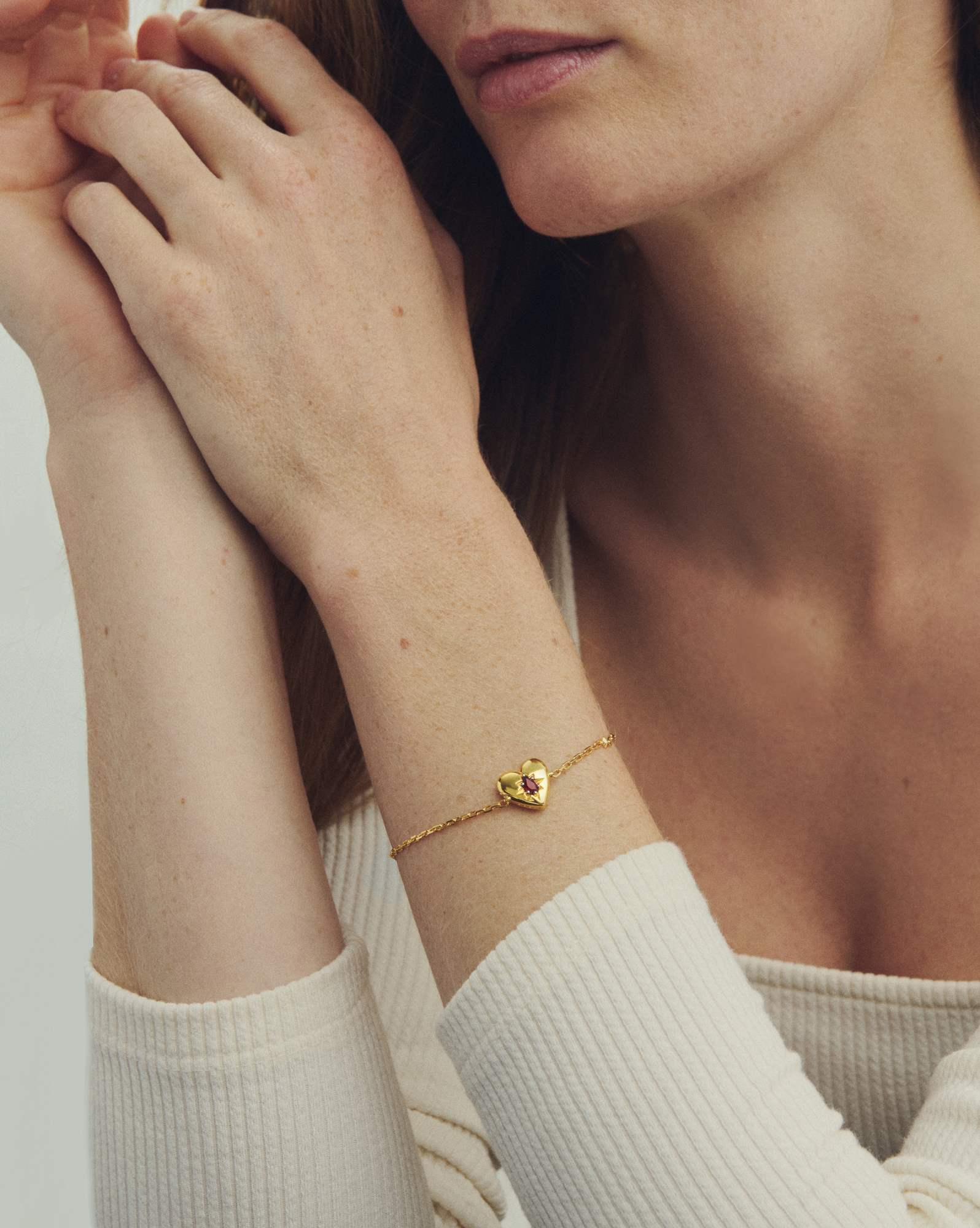 Bold Heirloom Heart 18k Yellow Gold Vermeil Bracelet 