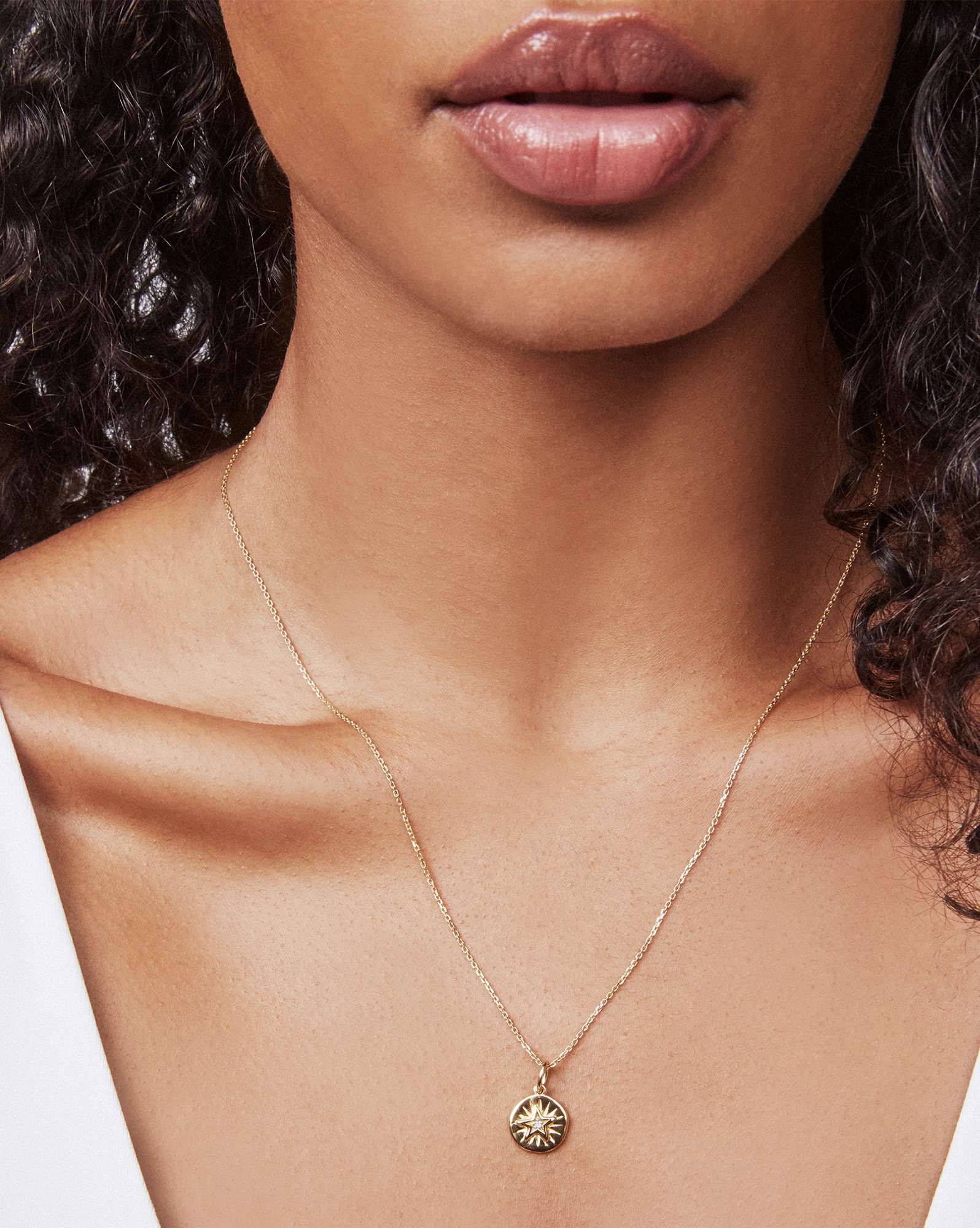 Shooting Star 18k Yellow Gold Vermeil Charm in White Sapphire