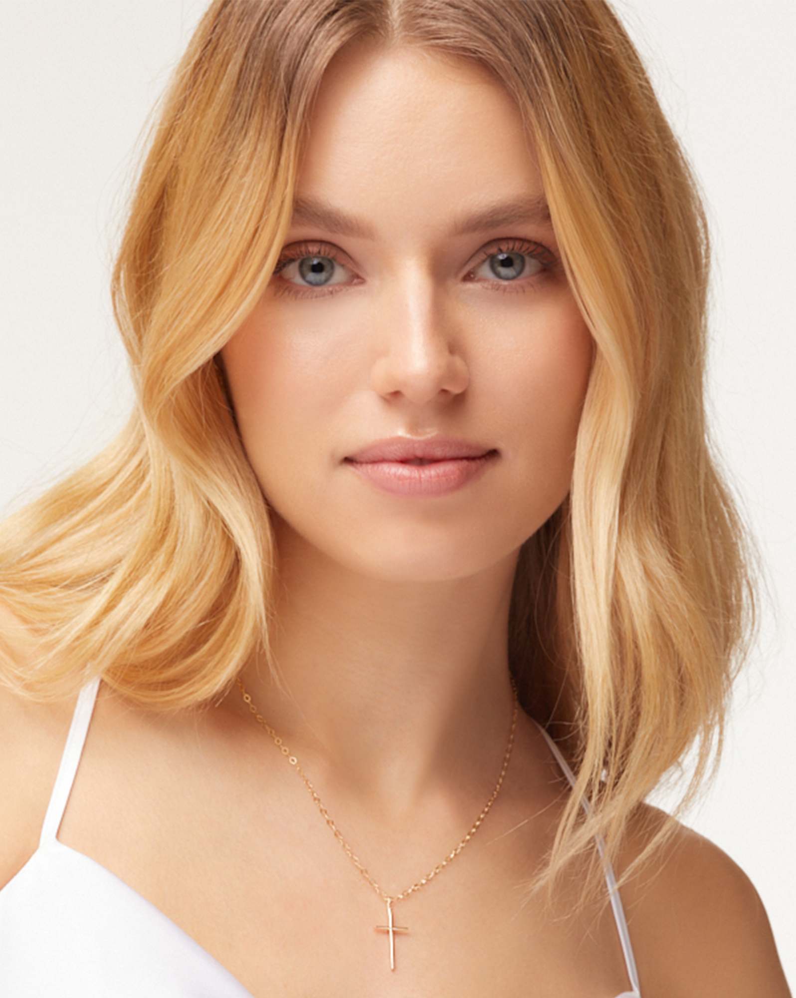 Thin Cross Charm Necklace