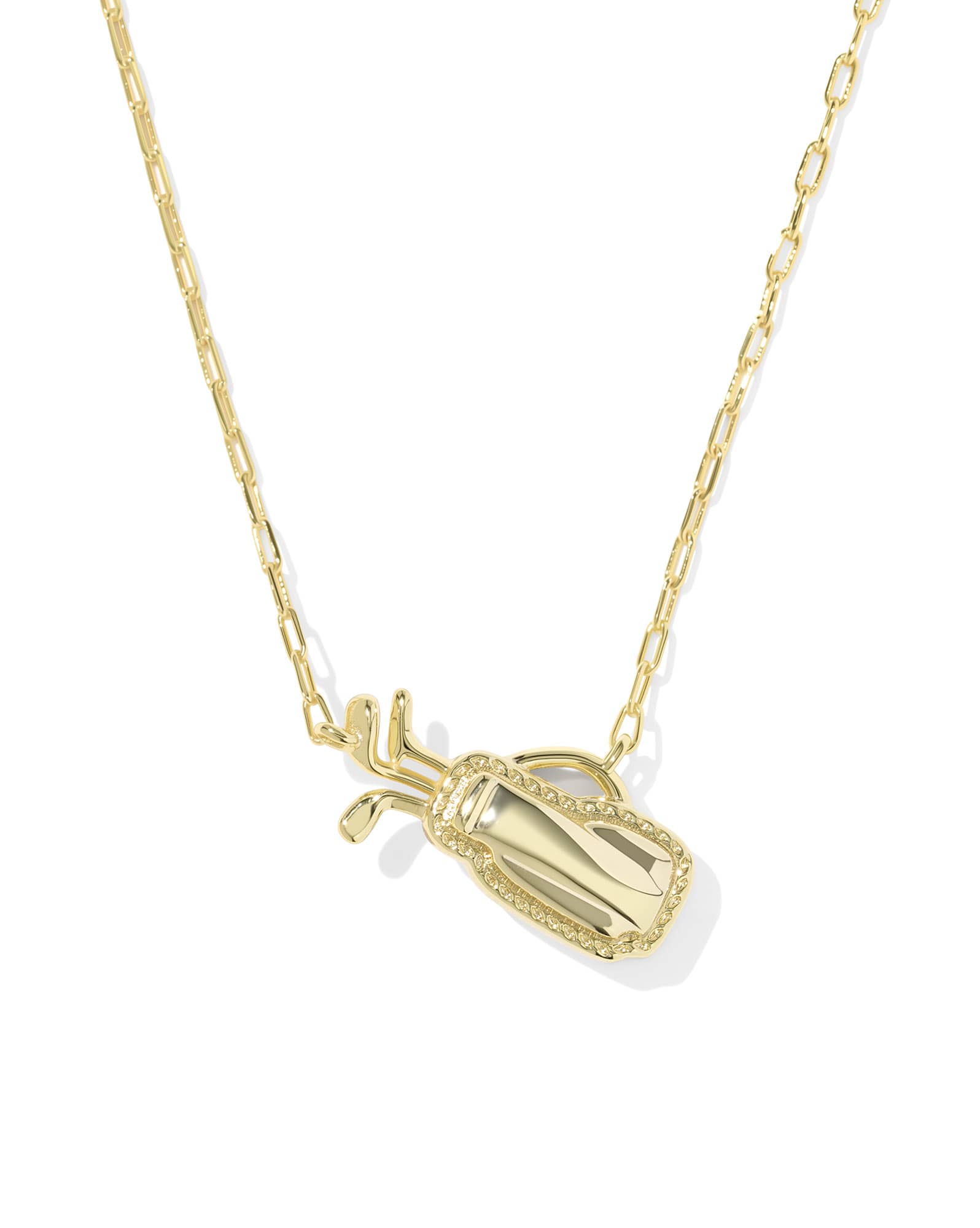 Golf Gold Short Pendant Necklace