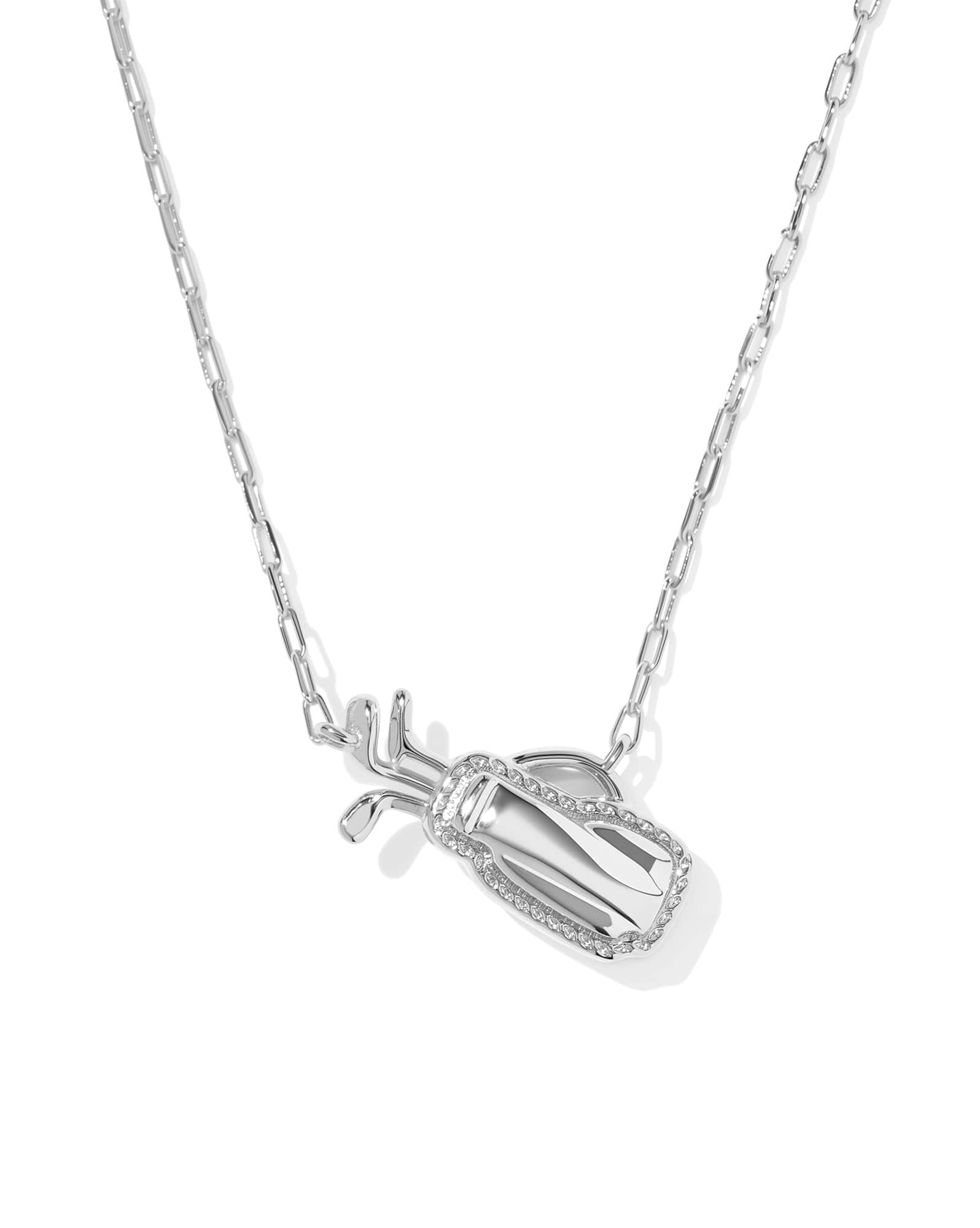 Golf Silver Short Pendant Necklace