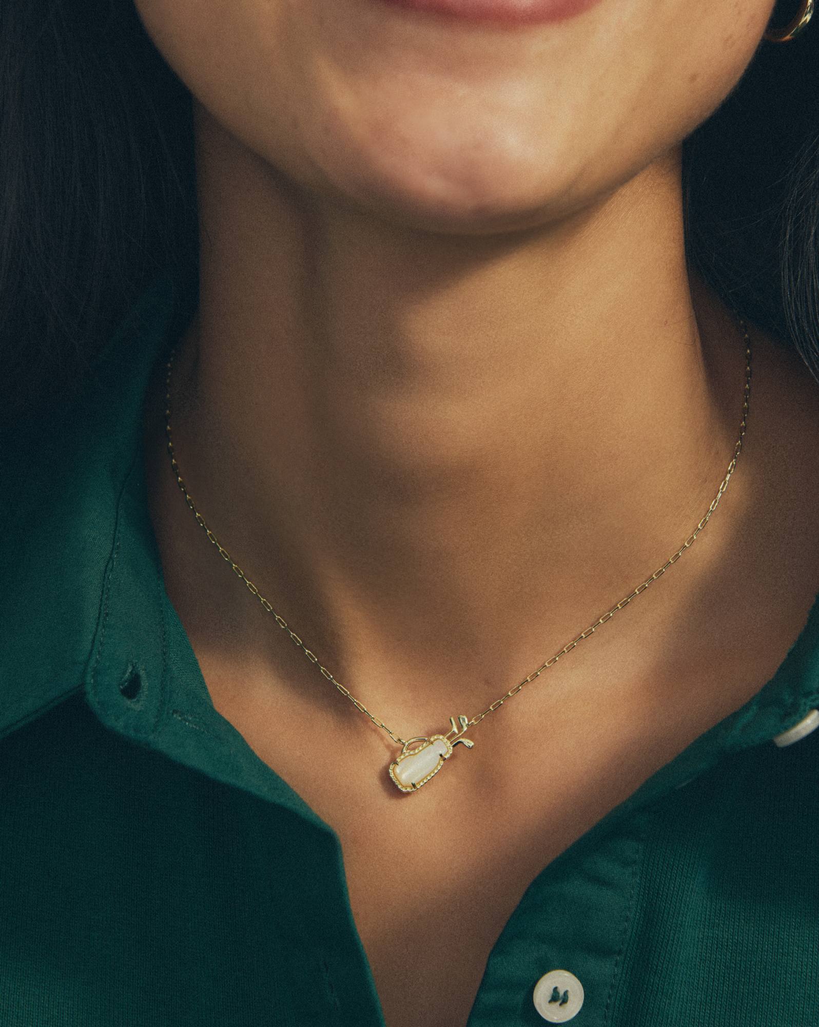 Golf Gold Short Pendant Necklace