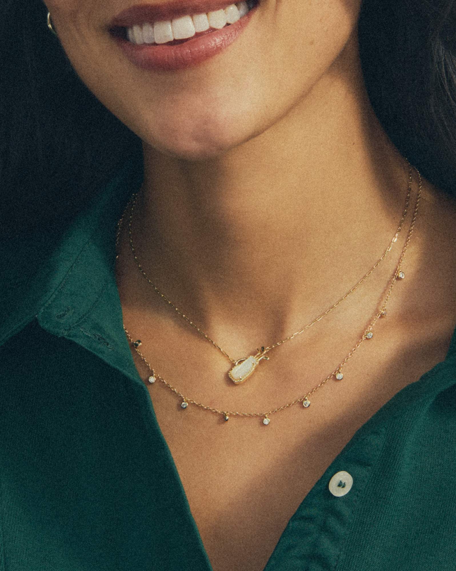 Golf Gold Short Pendant Necklace