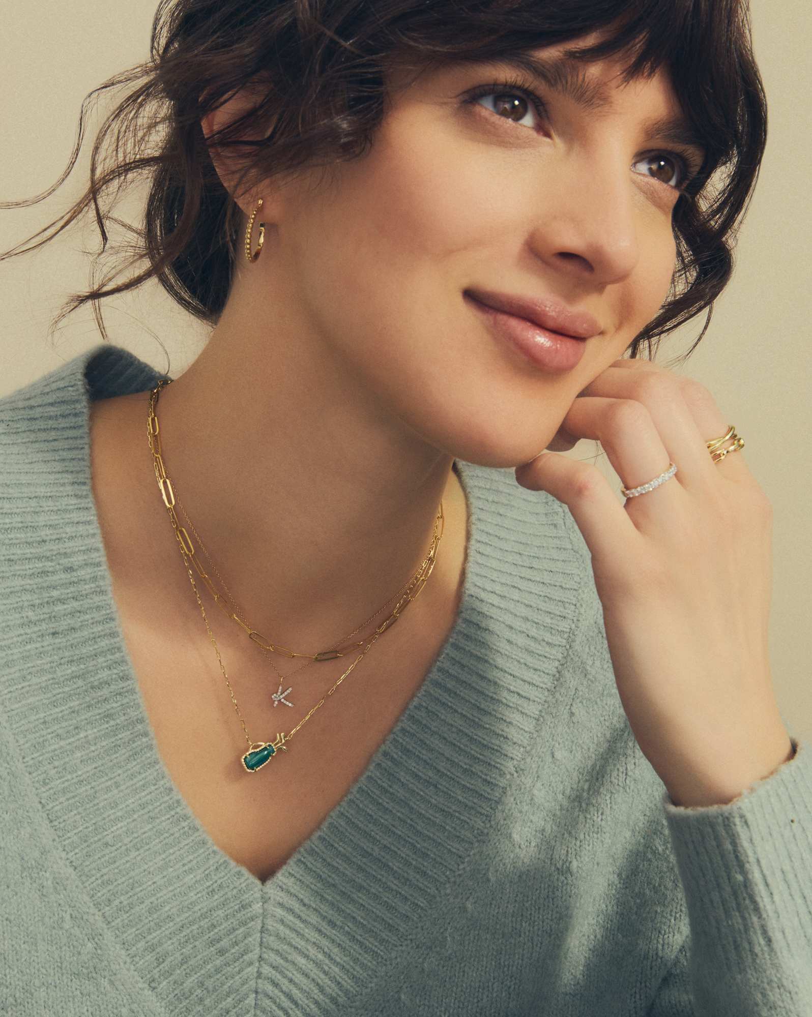 Golf Gold Short Pendant Necklace