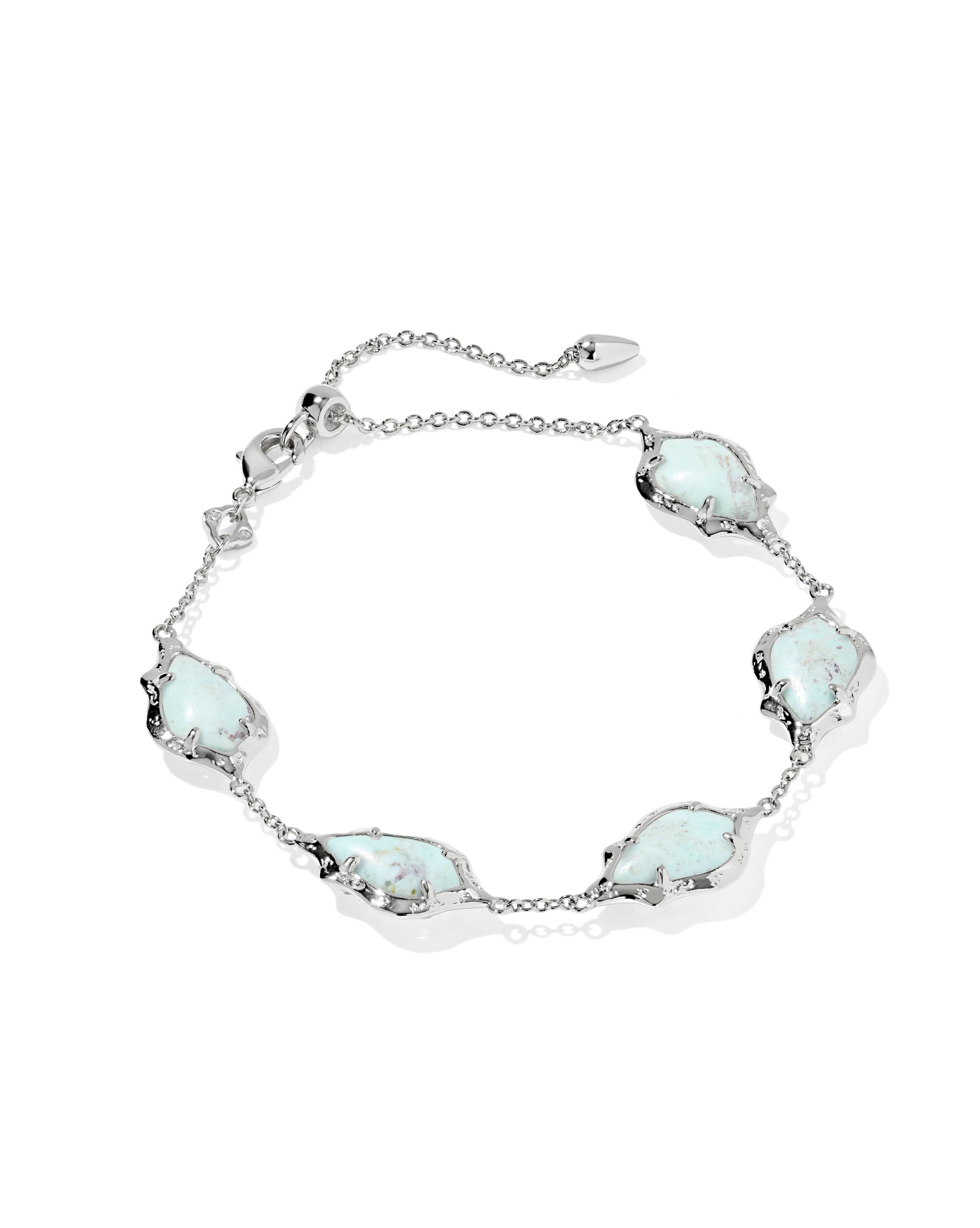 Adriana Scallop Frame Silver Delicate Chain Bracelet 