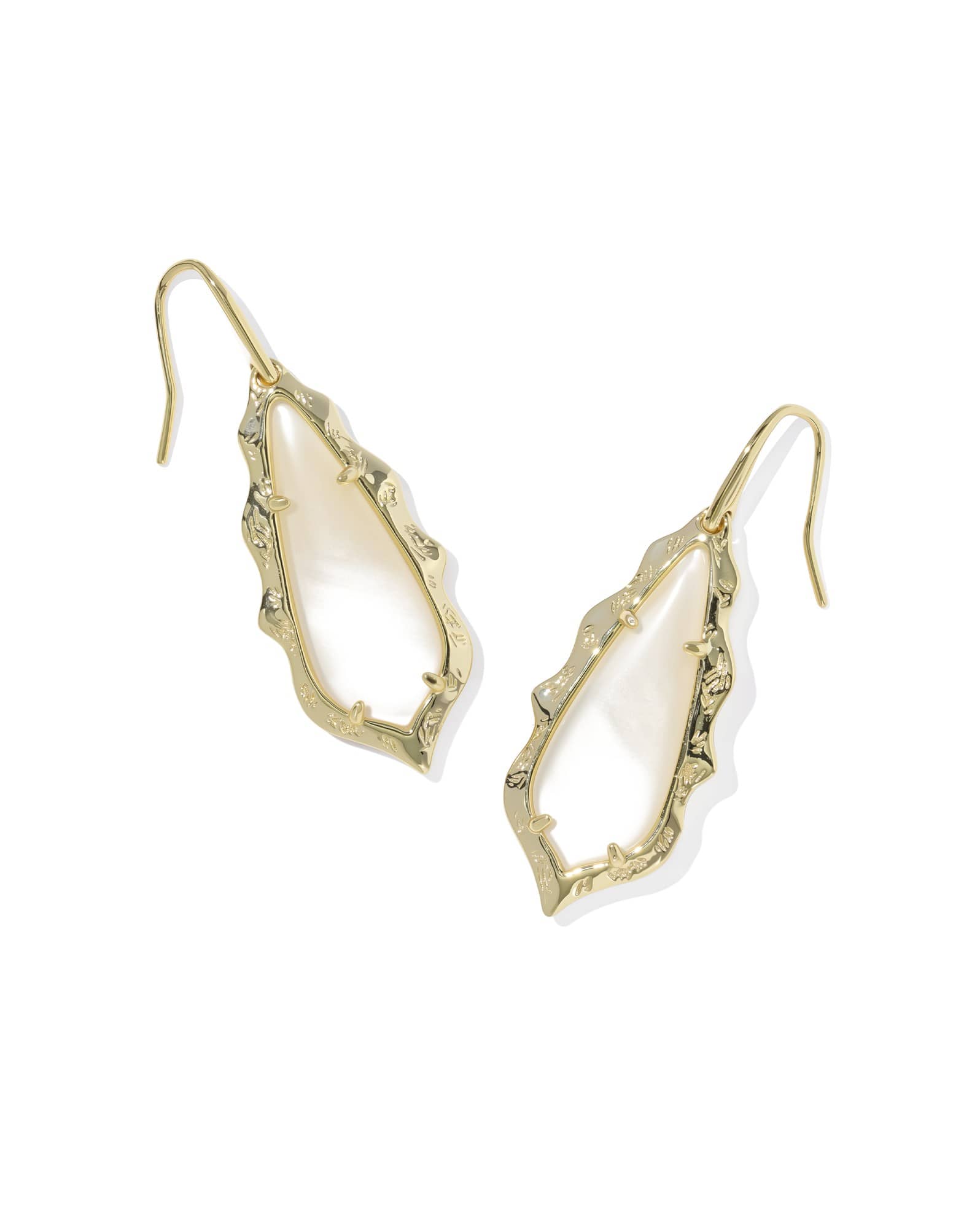 Adriana Scallop Frame Gold Drop Earrings 