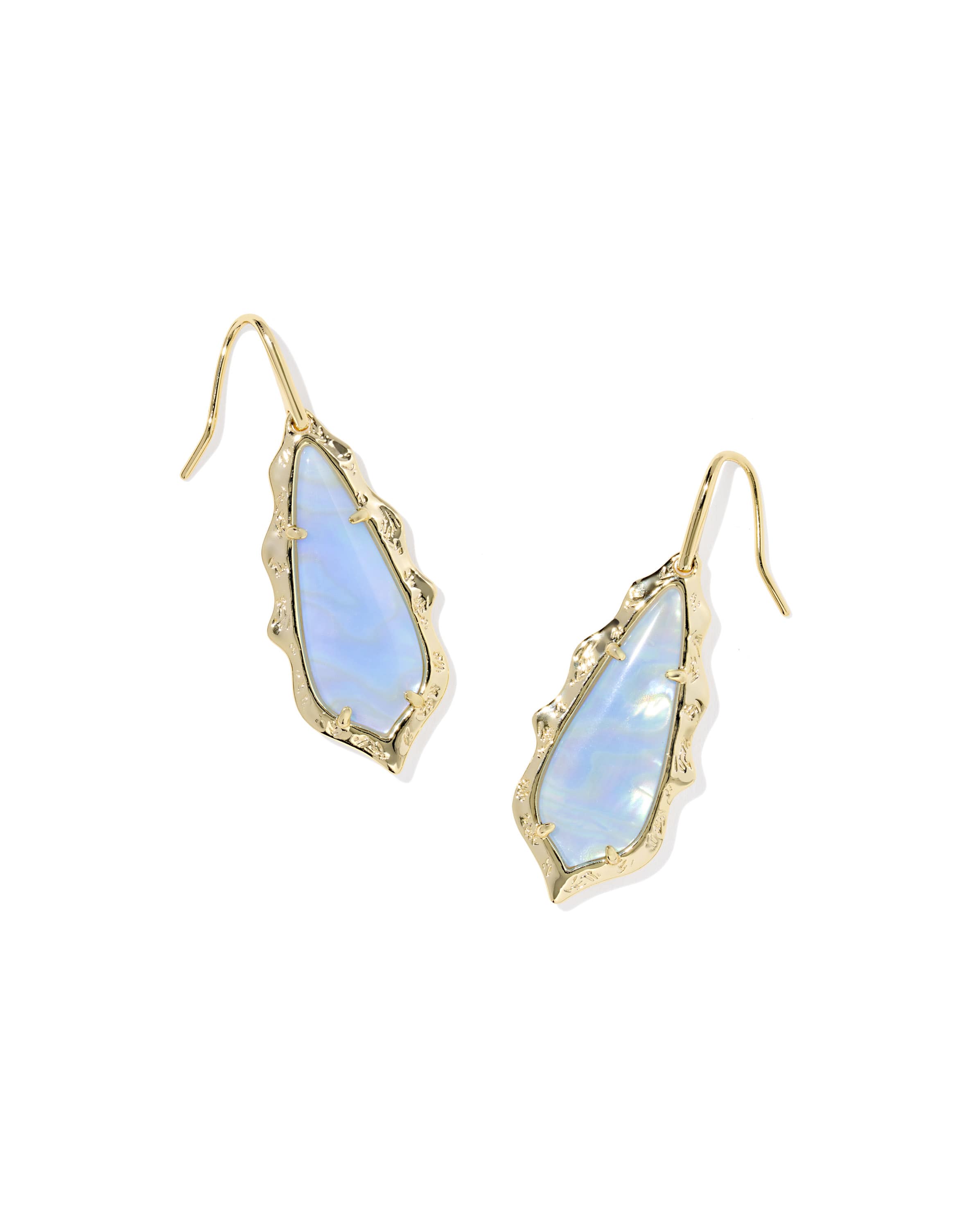 Adriana Scallop Frame Gold Drop Earrings 