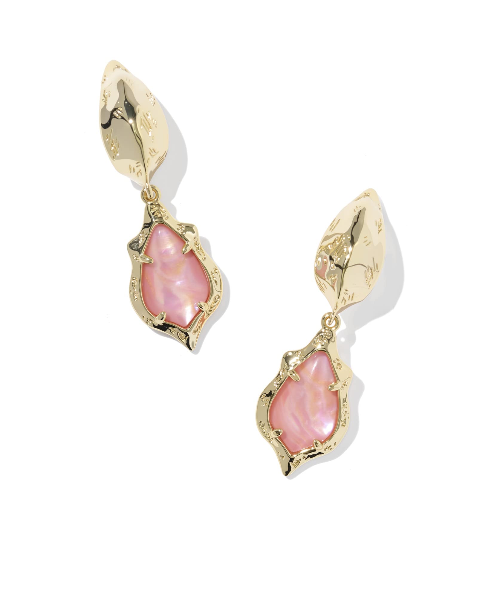 Adriana Scallop Frame Gold Huggie Earrings 