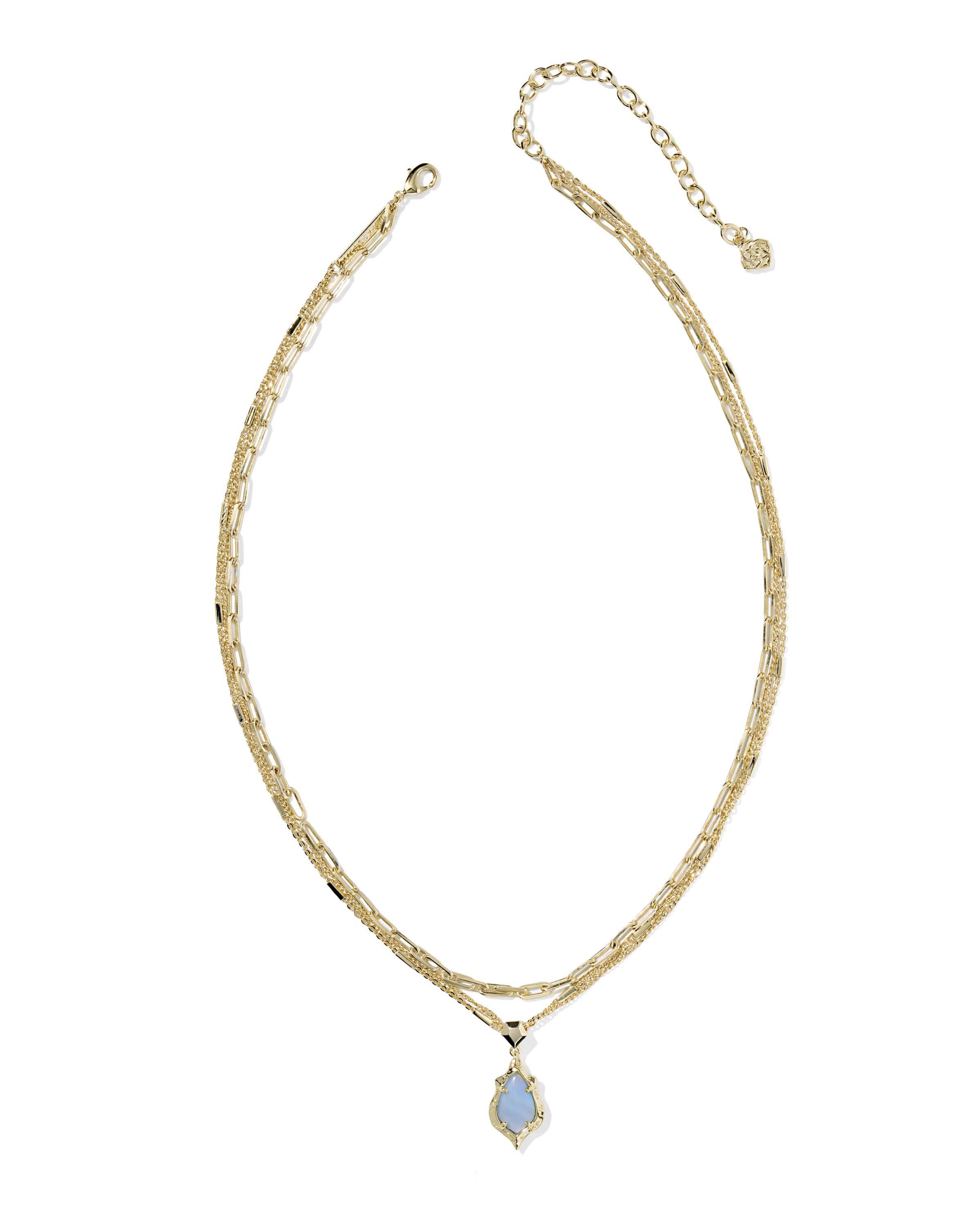 Adriana Scallop Frame Gold Multi Strand Necklace 