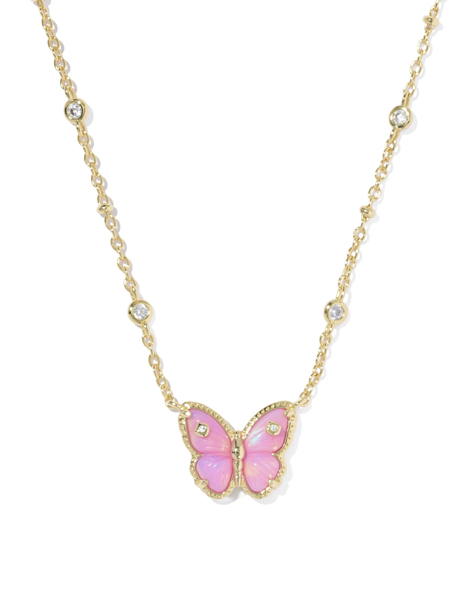 Cailey Butterfly Gold Short Pendant Necklace 