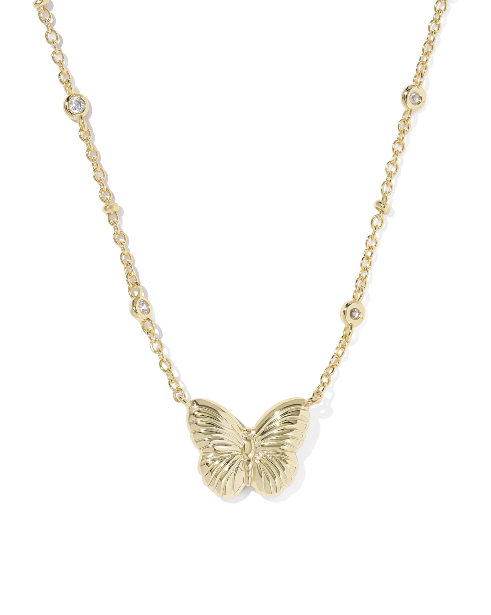 Cailey Butterfly Gold Short Pendant Necklace 