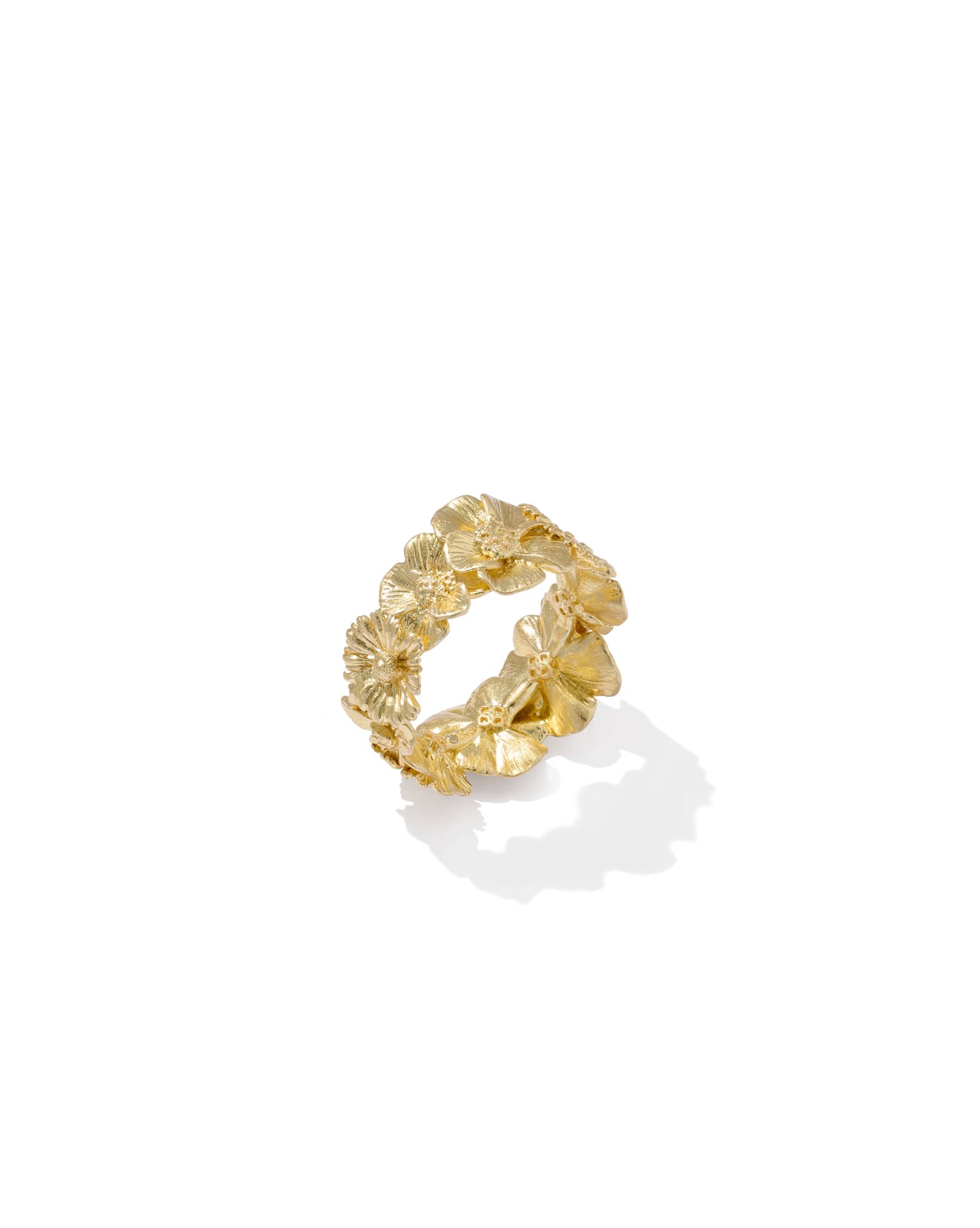 Cailey Flower Gold Band Ring 