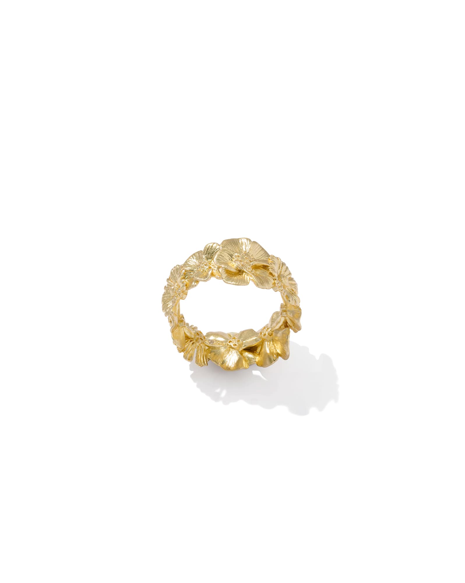 Cailey Flower Gold Band Ring 