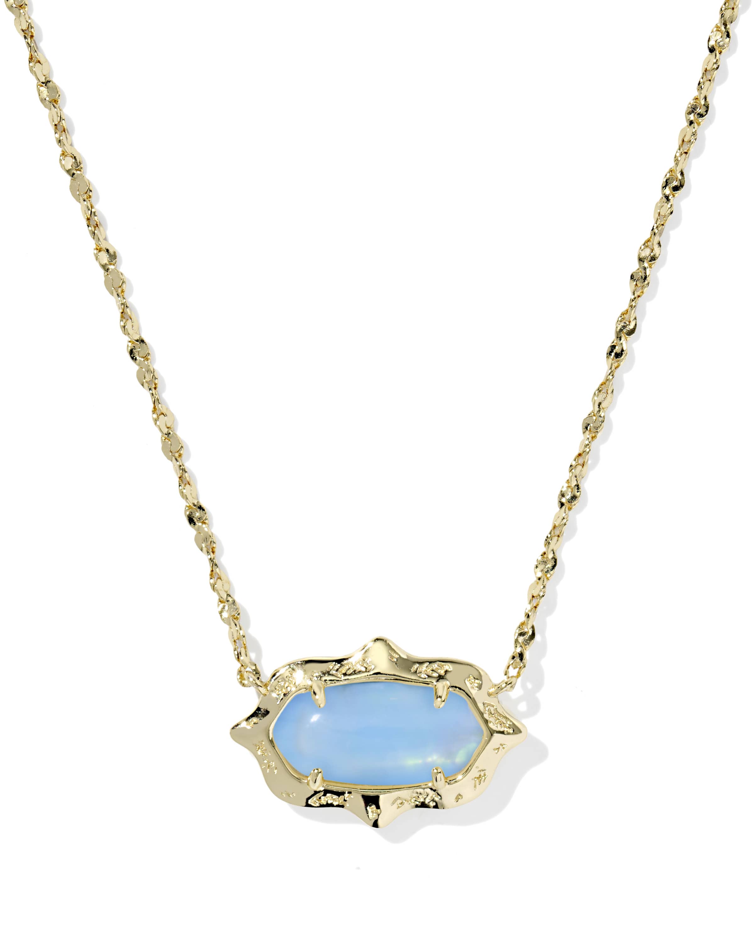 Elisa Scallop Frame Gold Short Pendant Necklace