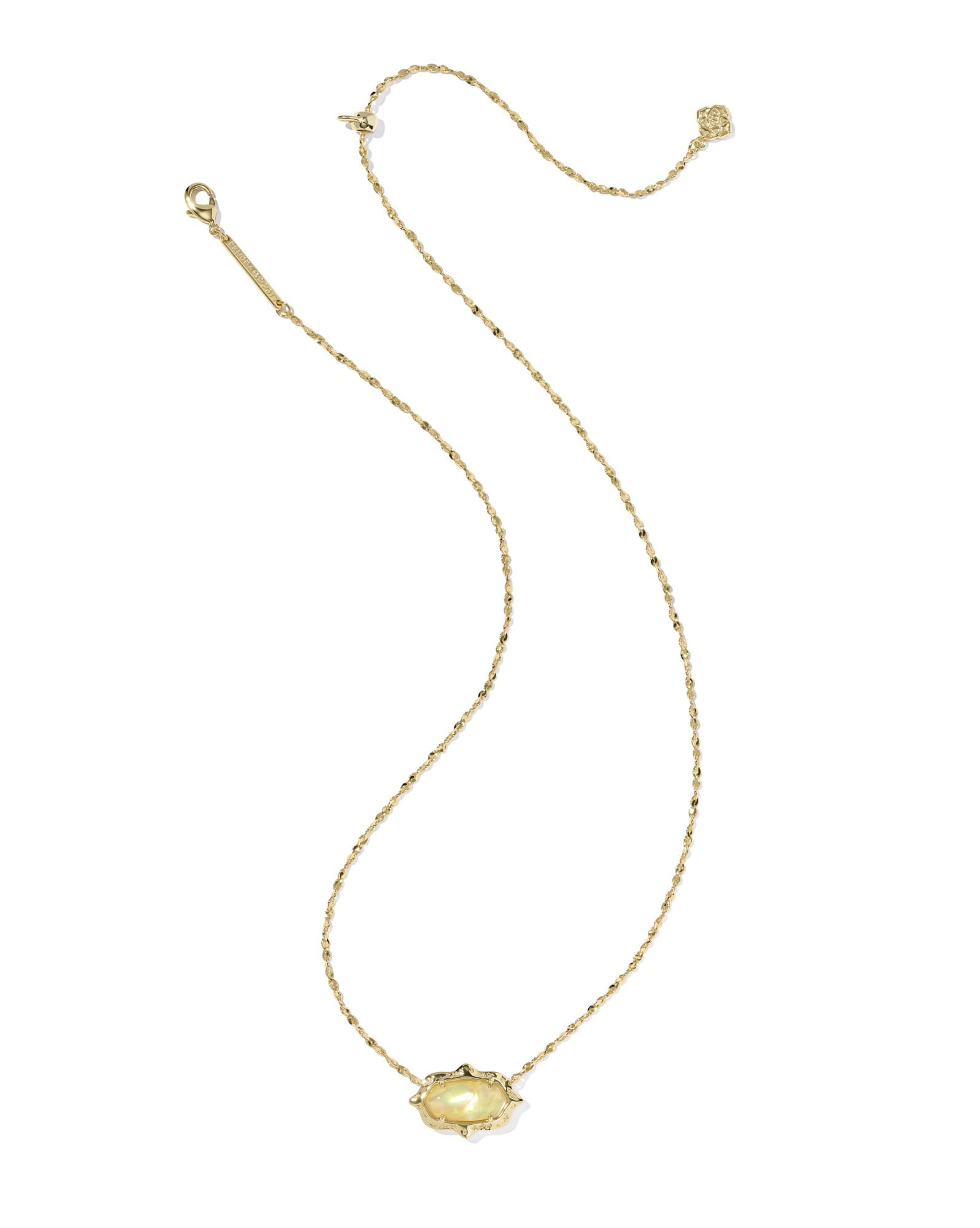 Elisa Scallop Frame Gold Short Pendant Necklace