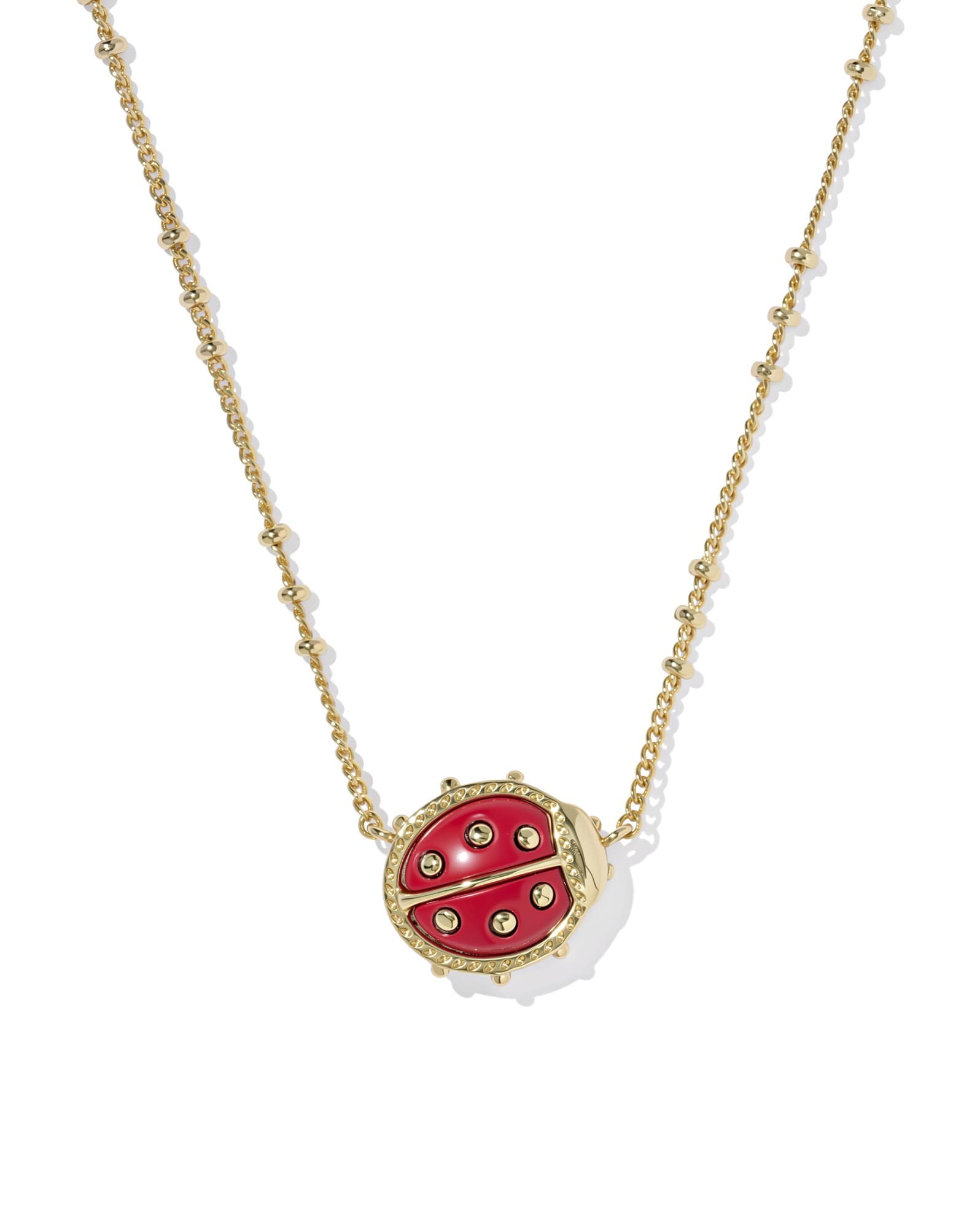 Ladybug Gold Short Pendant Necklace 