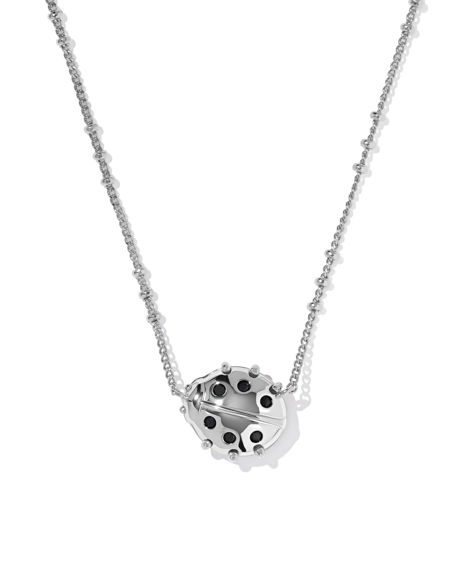 Ladybug Silver Short Pendant Necklace 